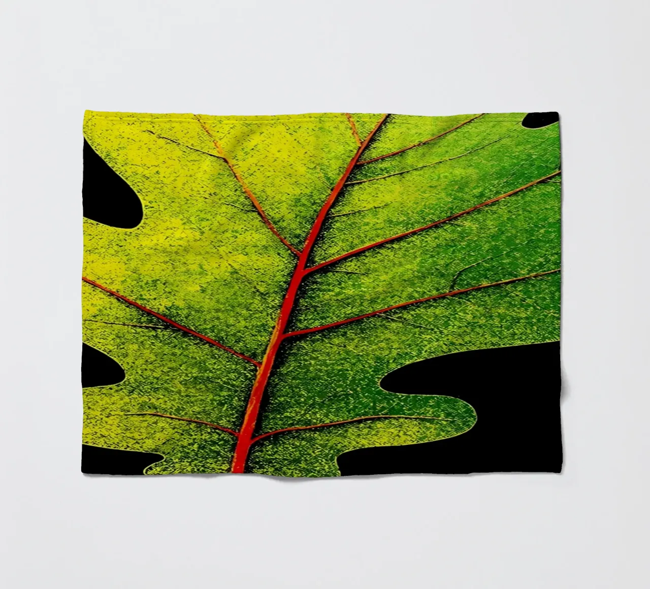 Foglia di quercia - Pop Art coperta in pile da ColorCrash Gallery