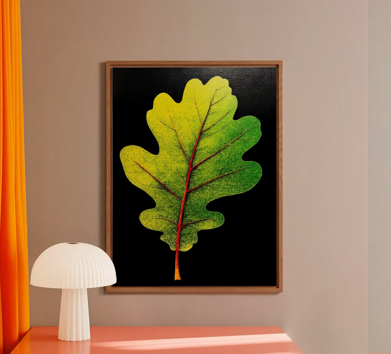 Foglia di quercia - Pop Art alluminio dibond da ColorCrash Gallery