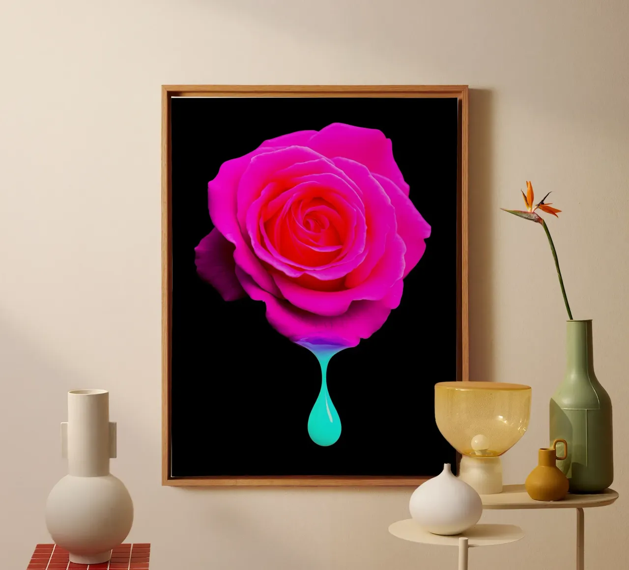 Rise Dripping - Pop Art tela con Cornice a cassetta da ColorCrash Gallery