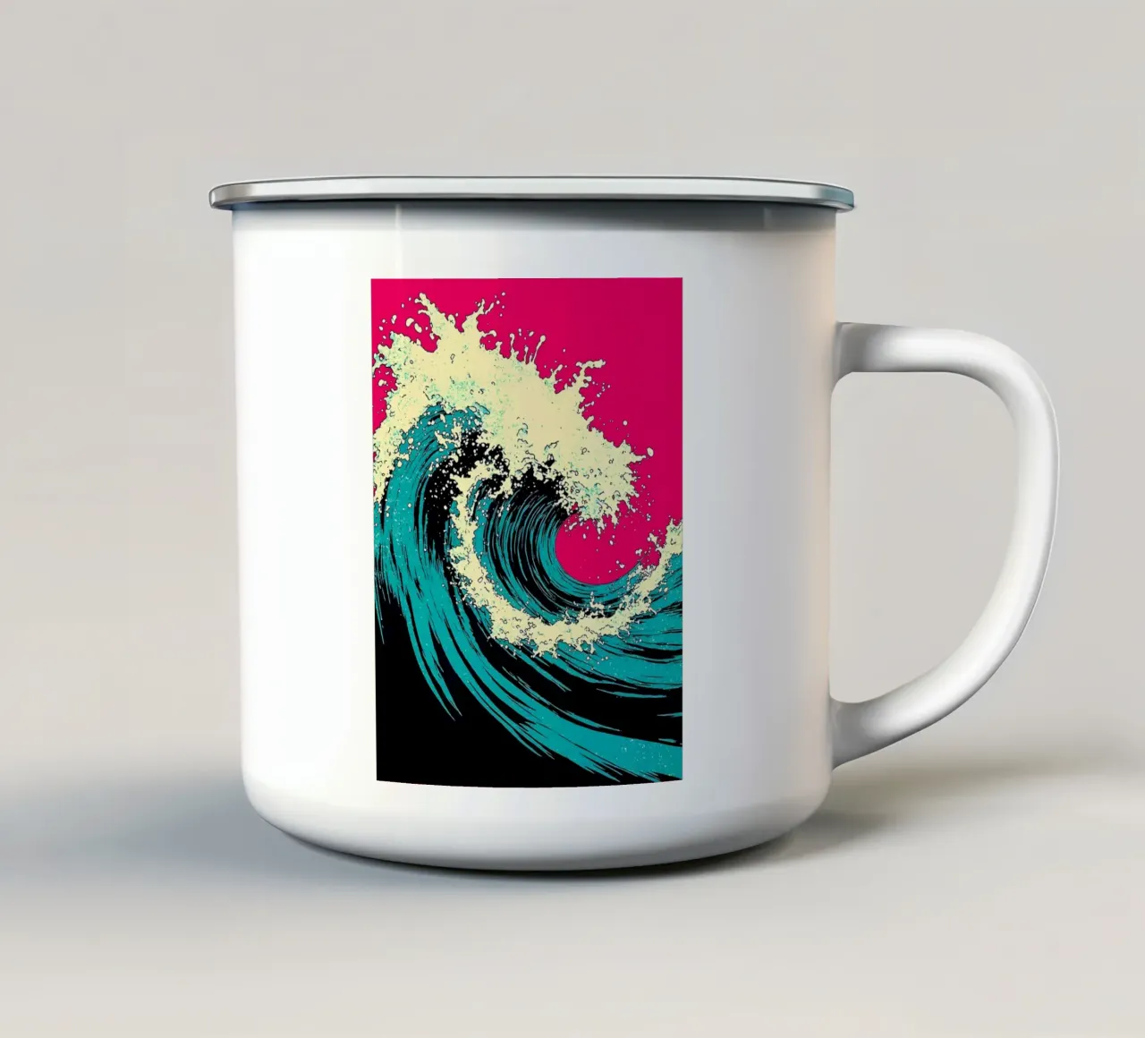 Onde dell'oceano - Pop Art tazza in smalto da ColorCrash Gallery