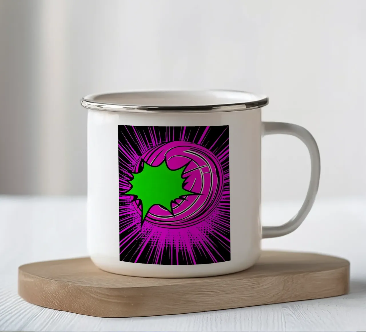 Esplosione - Pop Art tazza in smalto da ColorCrash Gallery