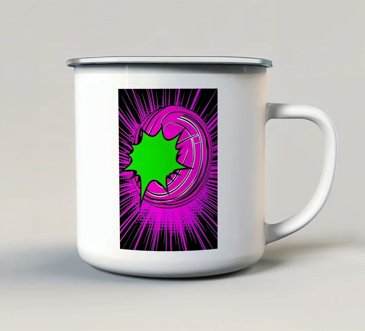 Esplosione - Pop Art tazza in smalto da ColorCrash Gallery