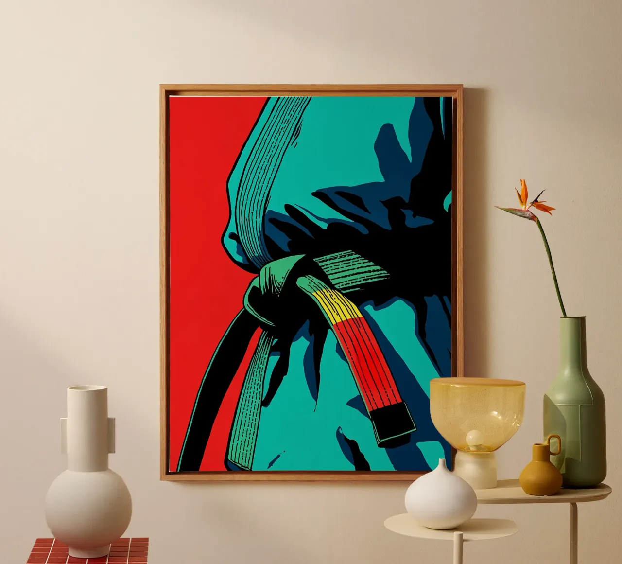 Vechtsport - Pop Art canvas met Baklijst van ColorCrash Gallery