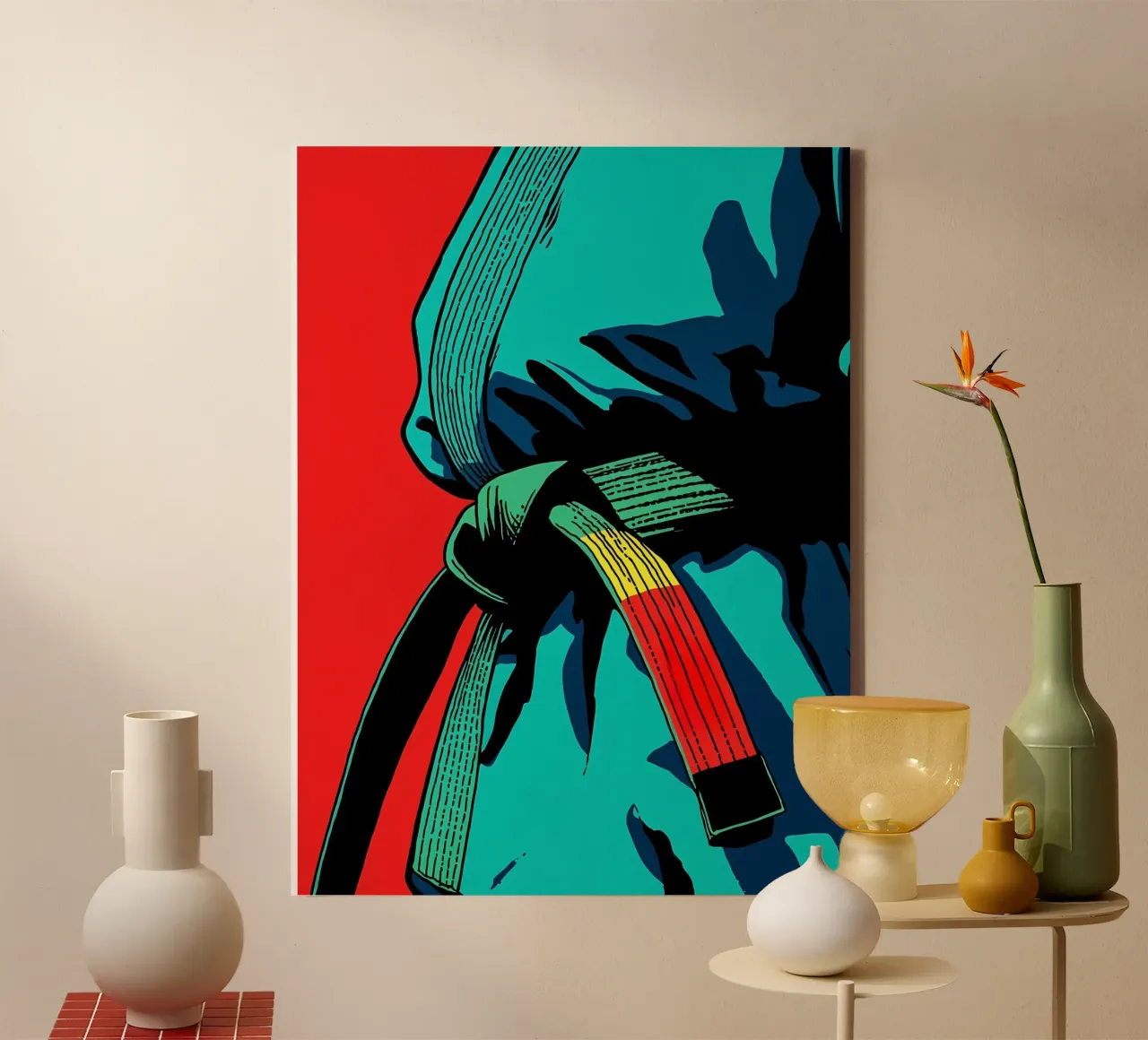 Vechtsport - Pop Art canvas met Baklijst van ColorCrash Gallery