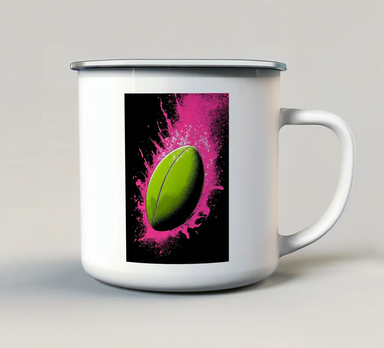 Pallone da rugby - Pop Art tazza in smalto da ColorCrash Gallery