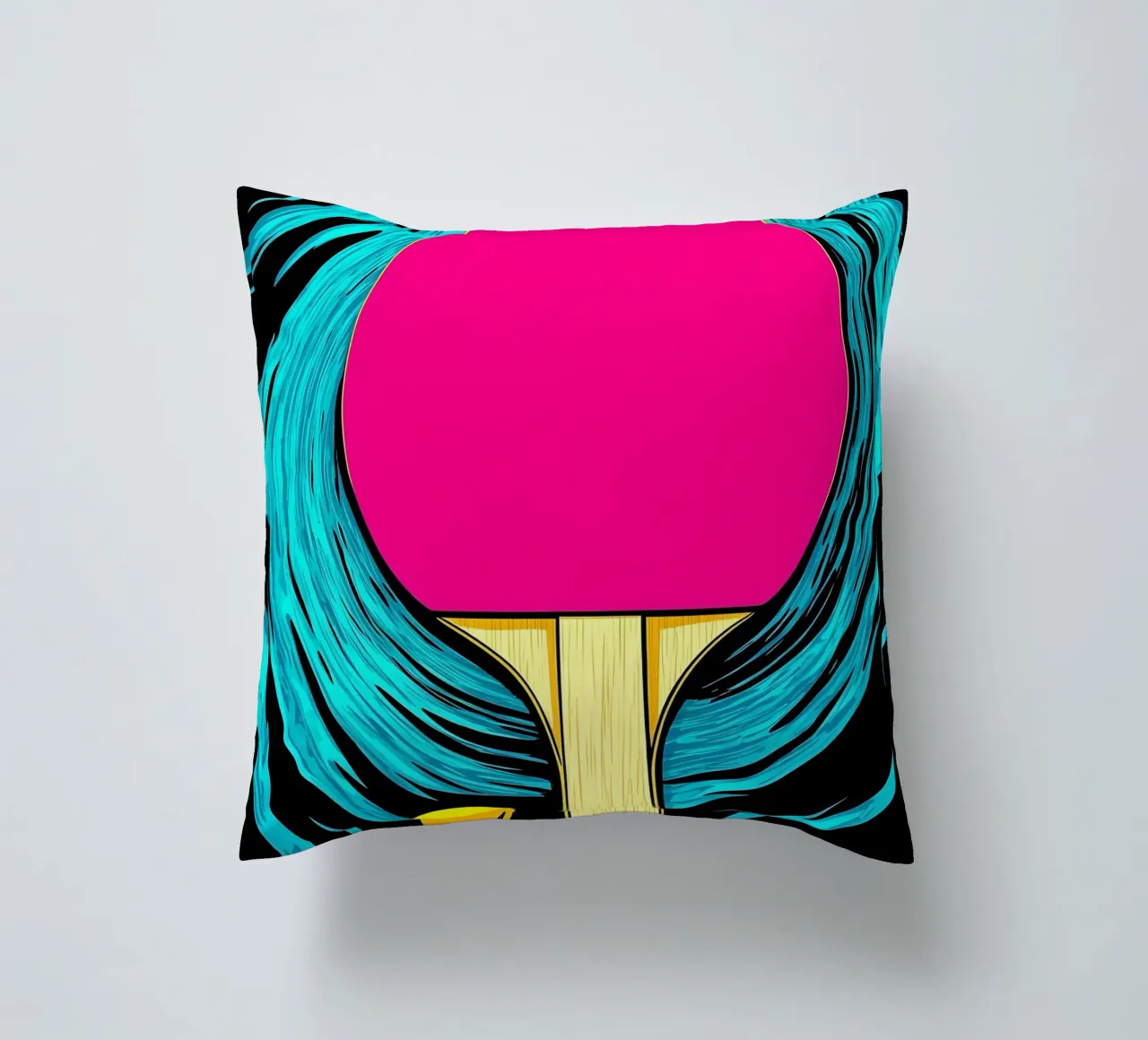 Paletta e pallina da ping pong - Pop Art cuscino da ColorCrash Gallery
