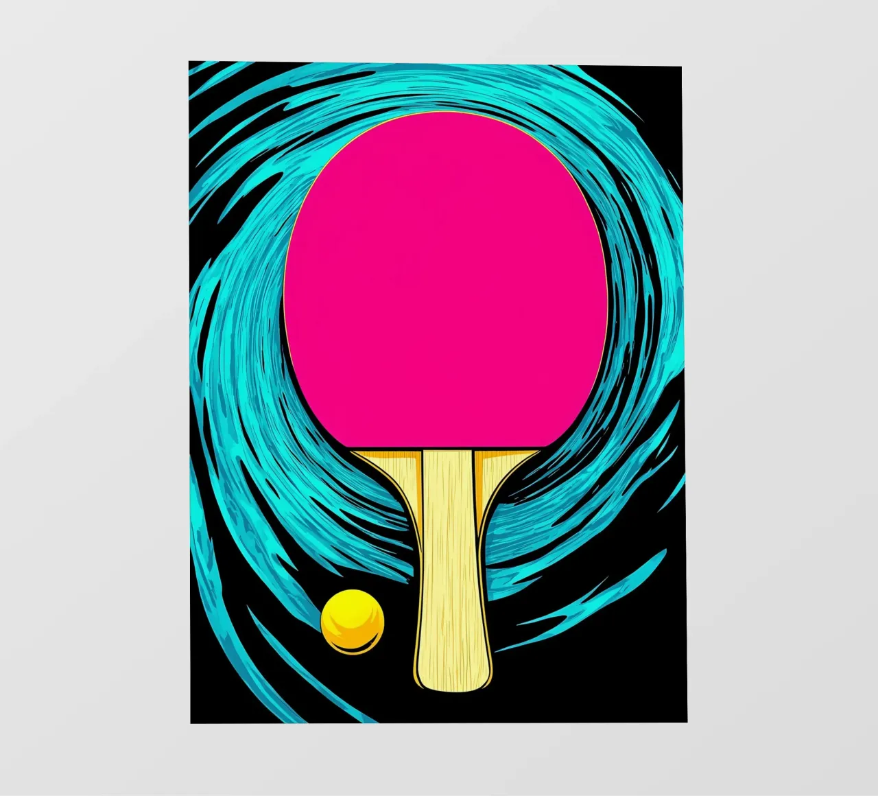 Paletta e pallina da ping pong - Pop Art pellicola backlit da ColorCrash Gallery