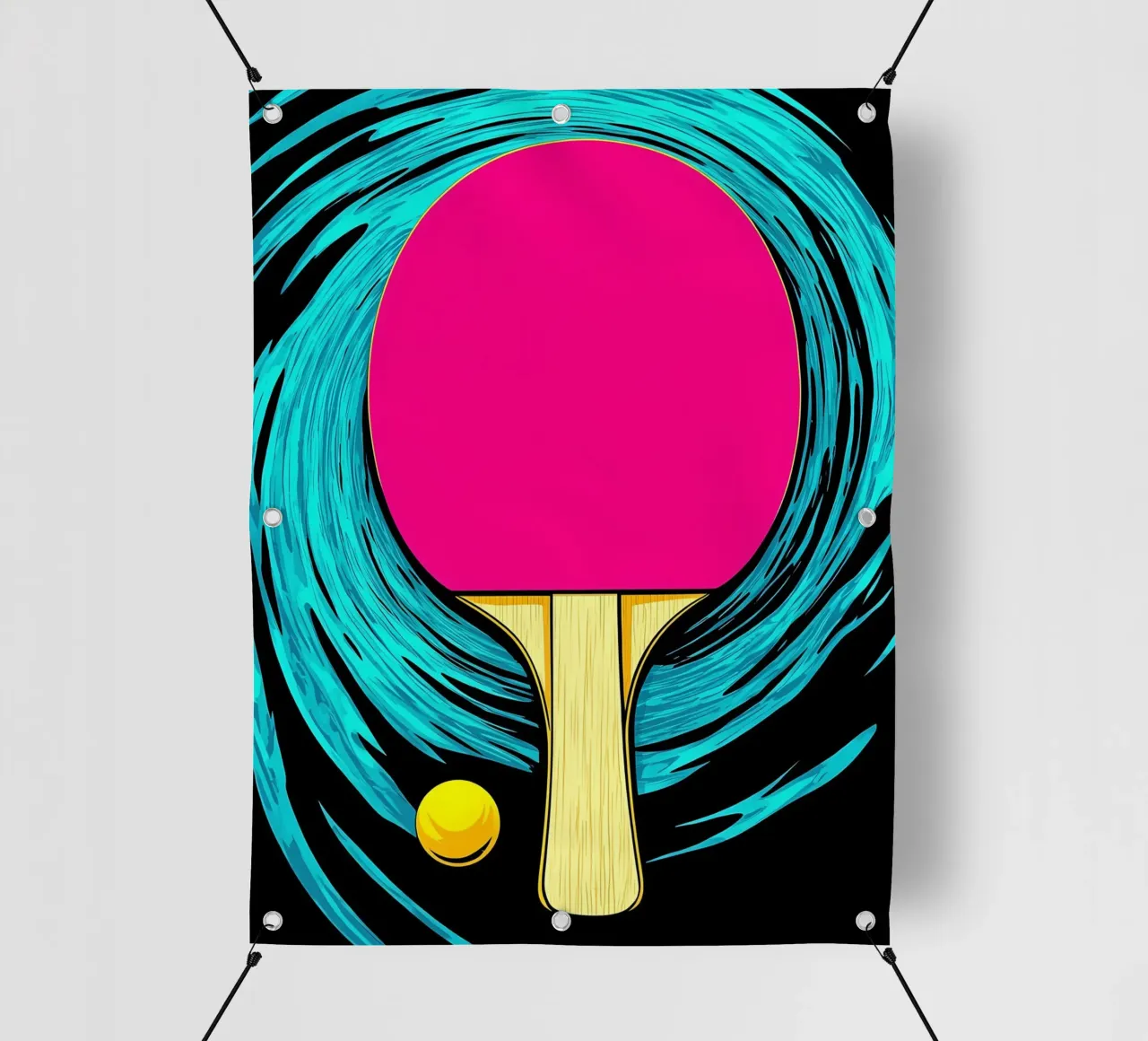 Paletta e pallina da ping pong - Pop Art telo in pvc da ColorCrash Gallery