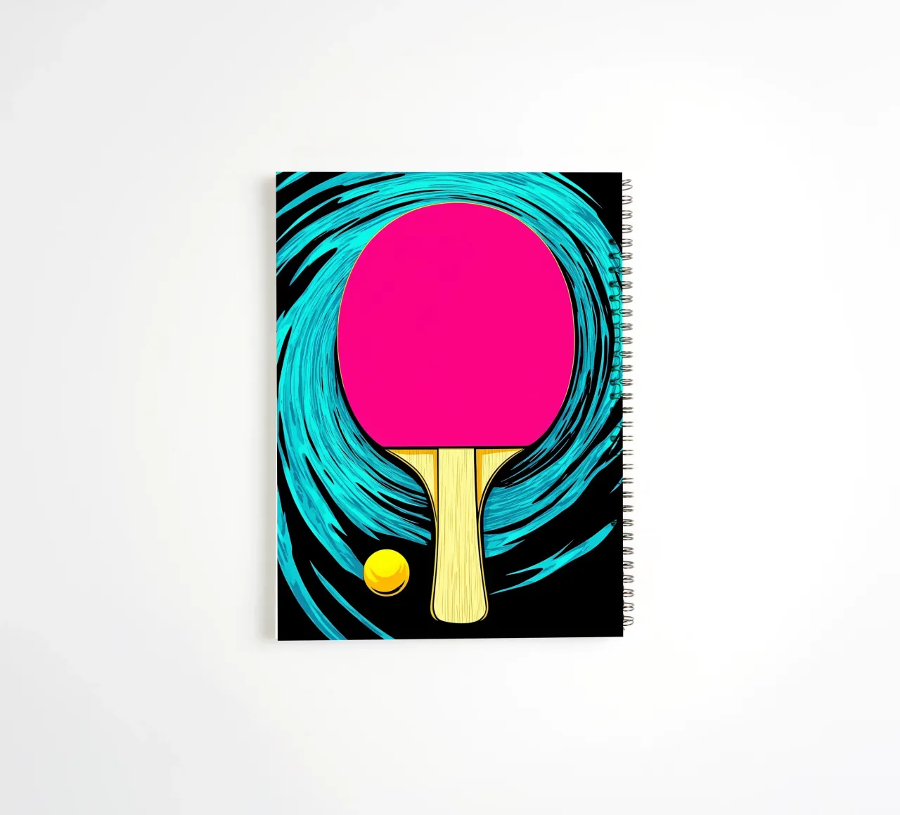 Ping Pong Paddle And Ball - Pop Art spiral notebook by ColorCrash Gallery