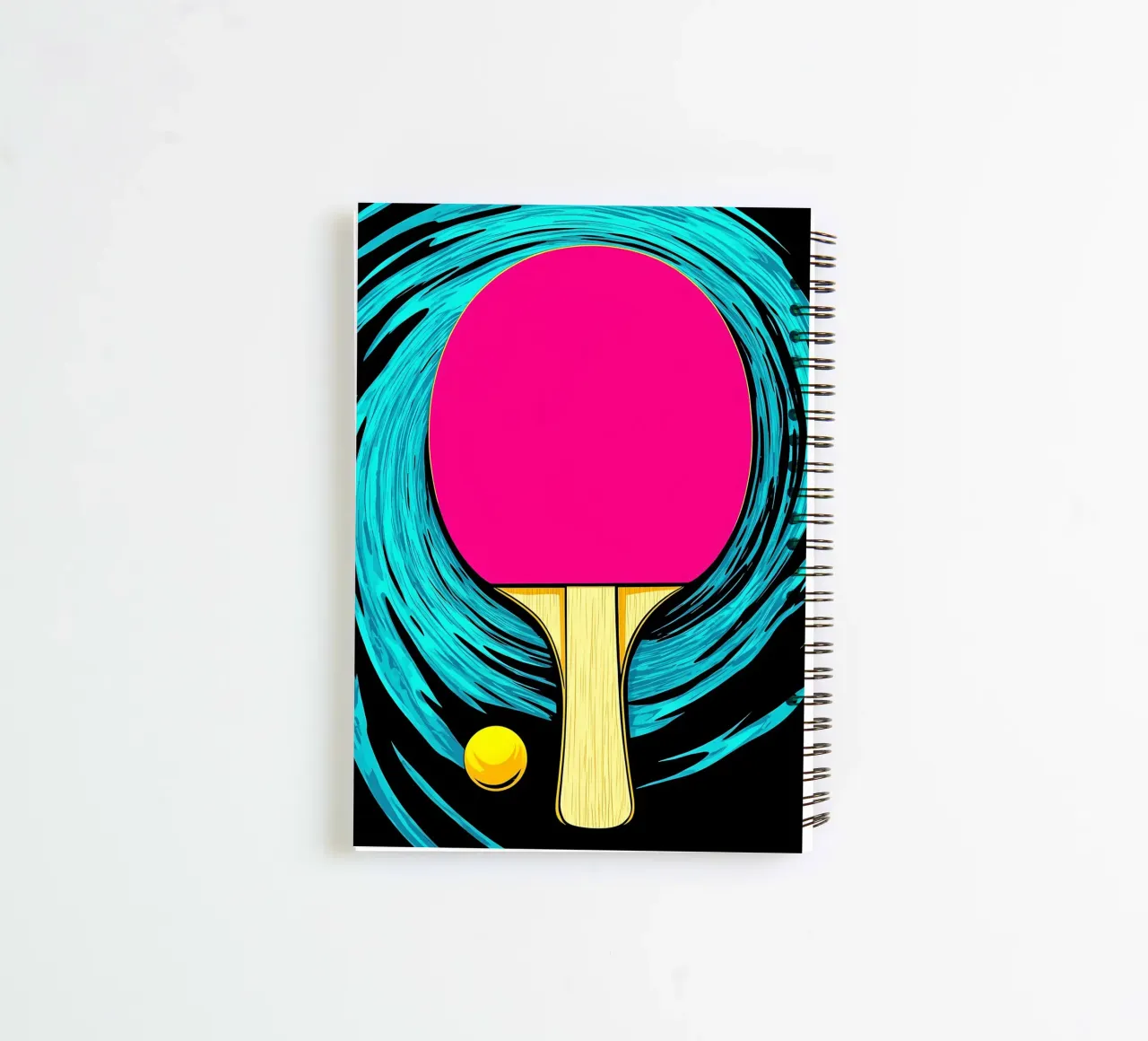 Ping Pong Paddle And Ball - Pop Art spiral notebook by ColorCrash Gallery