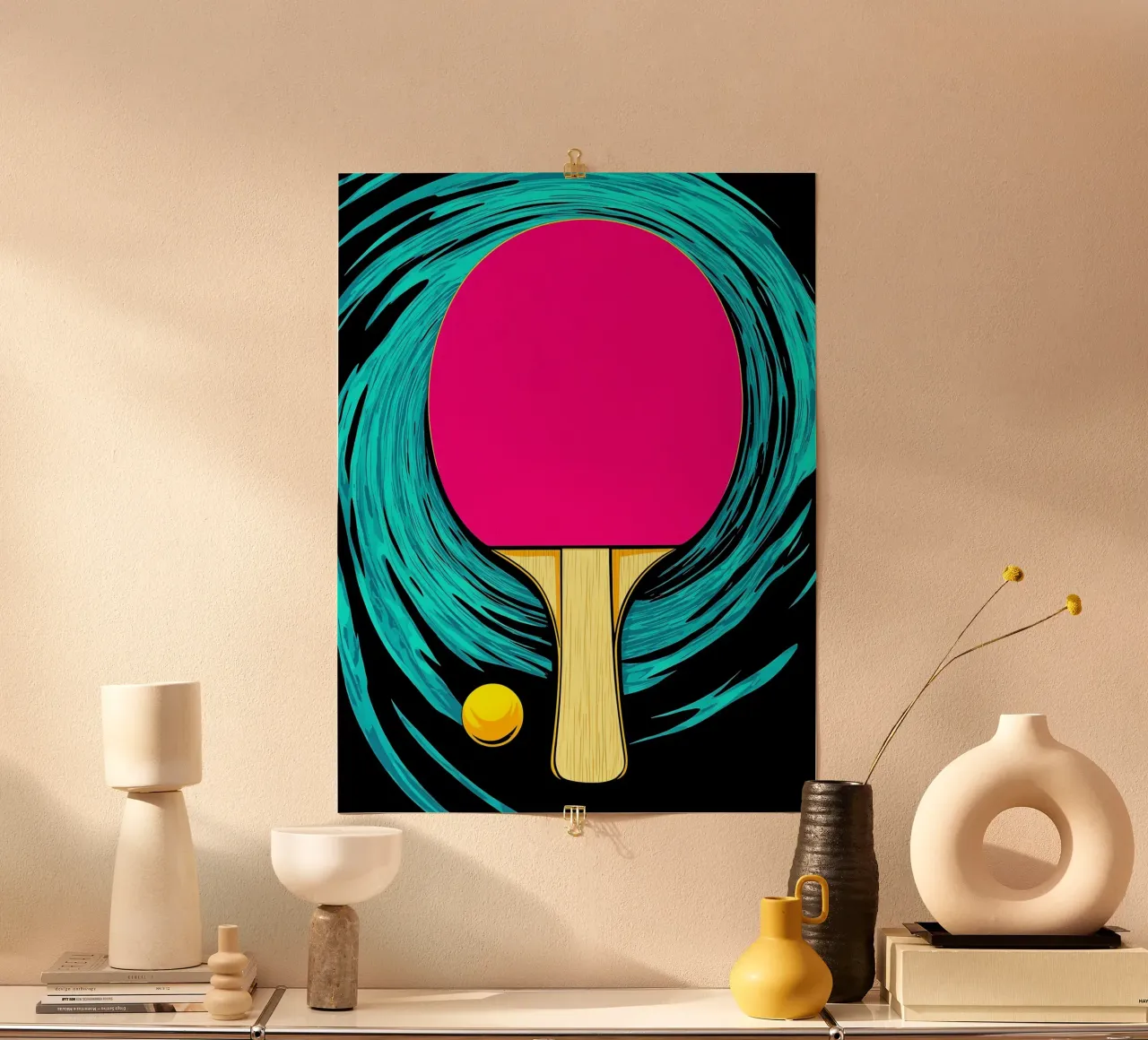 Paletta e pallina da ping pong - Pop Art carta hahnemühle da ColorCrash Gallery