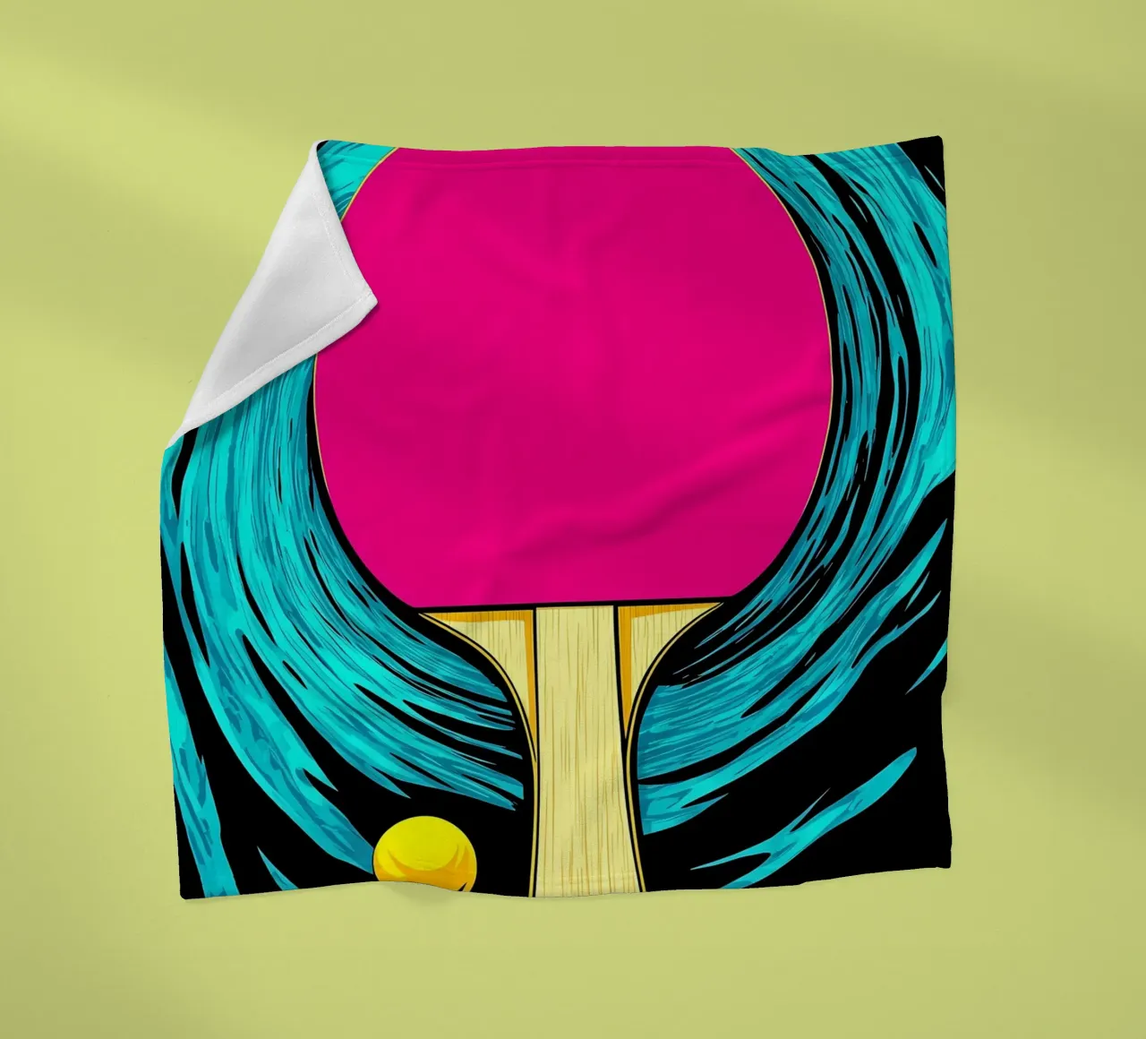 Paletta e pallina da ping pong - Pop Art coperta in pile da ColorCrash Gallery
