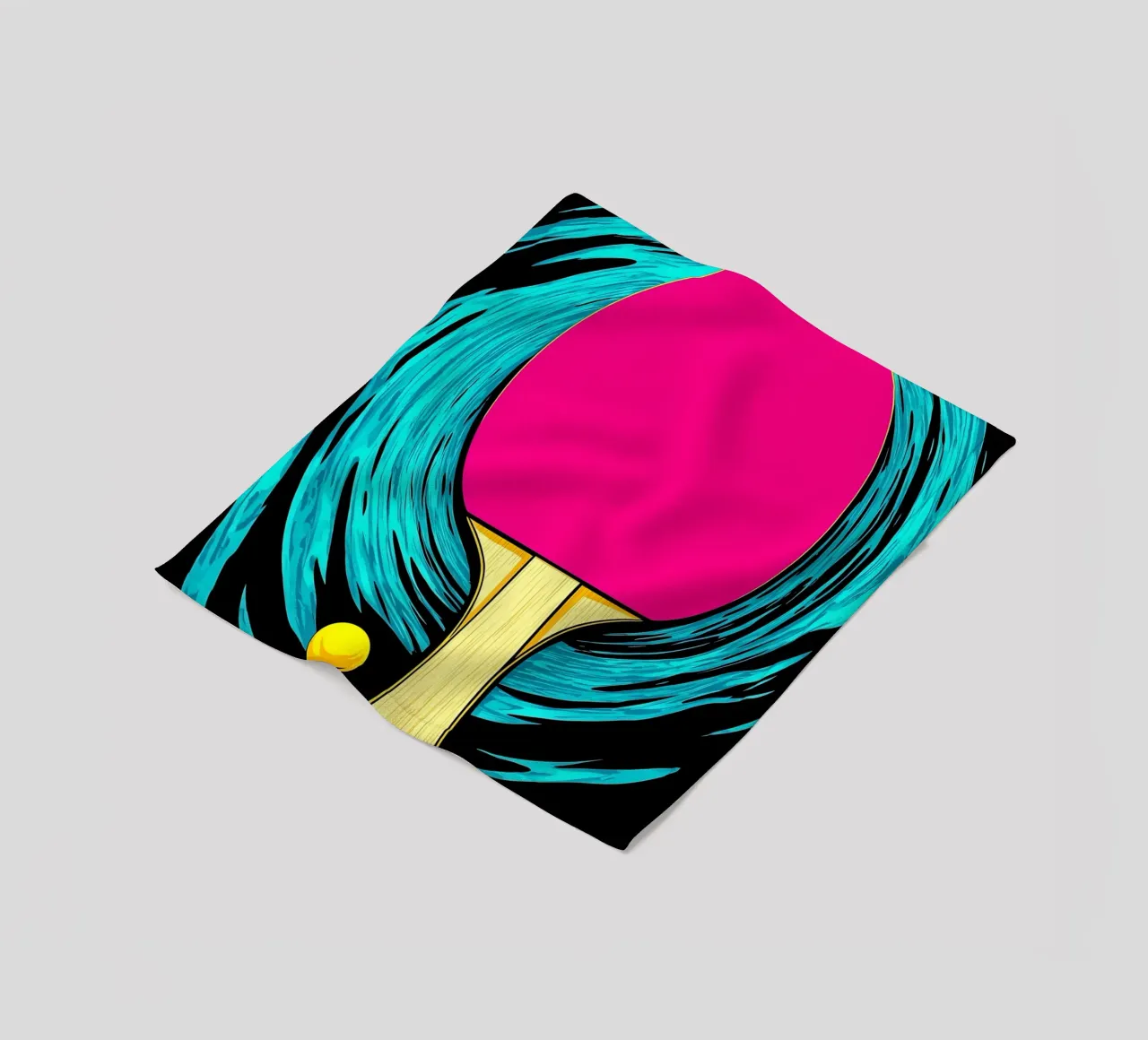 Paletta e pallina da ping pong - Pop Art coperta in pile da ColorCrash Gallery