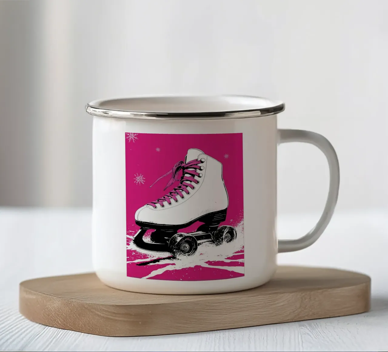 Pattini a rotelle - Pop Art tazza in smalto da ColorCrash Gallery