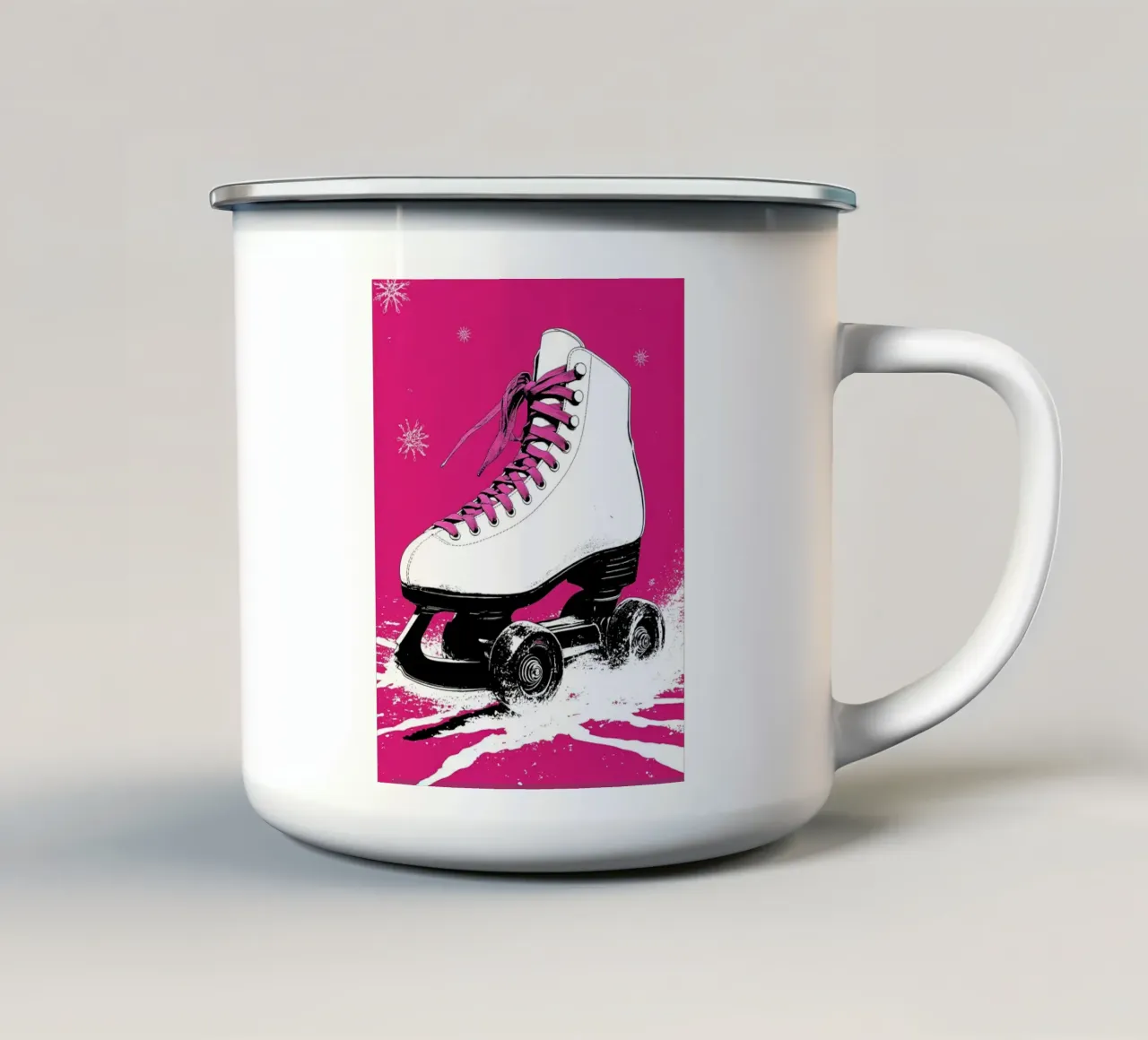 Pattini a rotelle - Pop Art tazza in smalto da ColorCrash Gallery