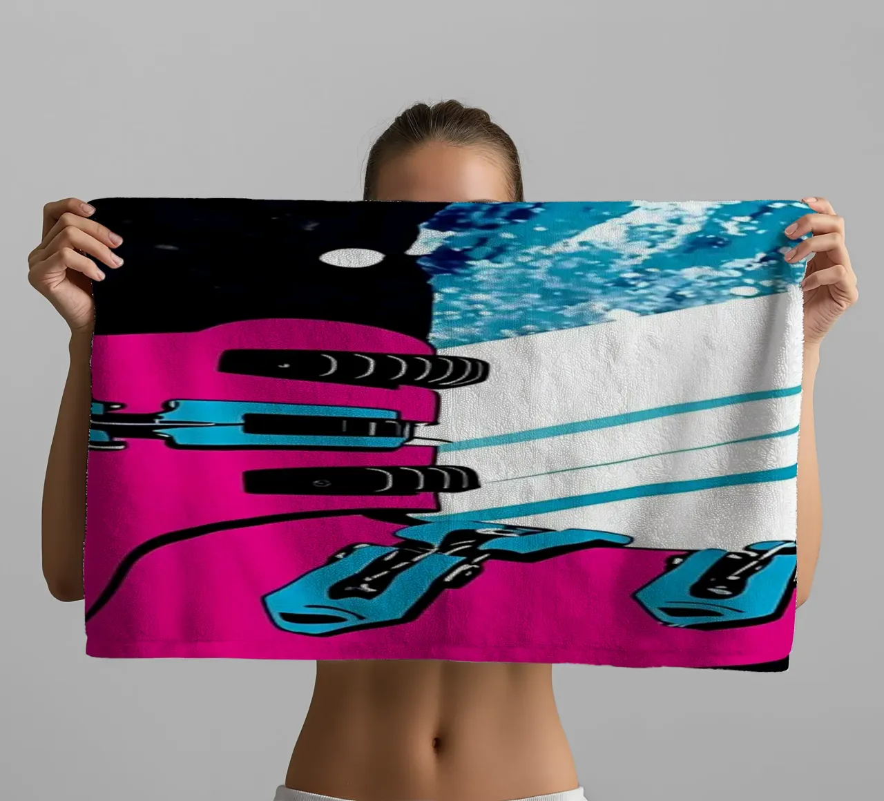 Skiboot - Pop Art Handtuch von ColorCrash Gallery