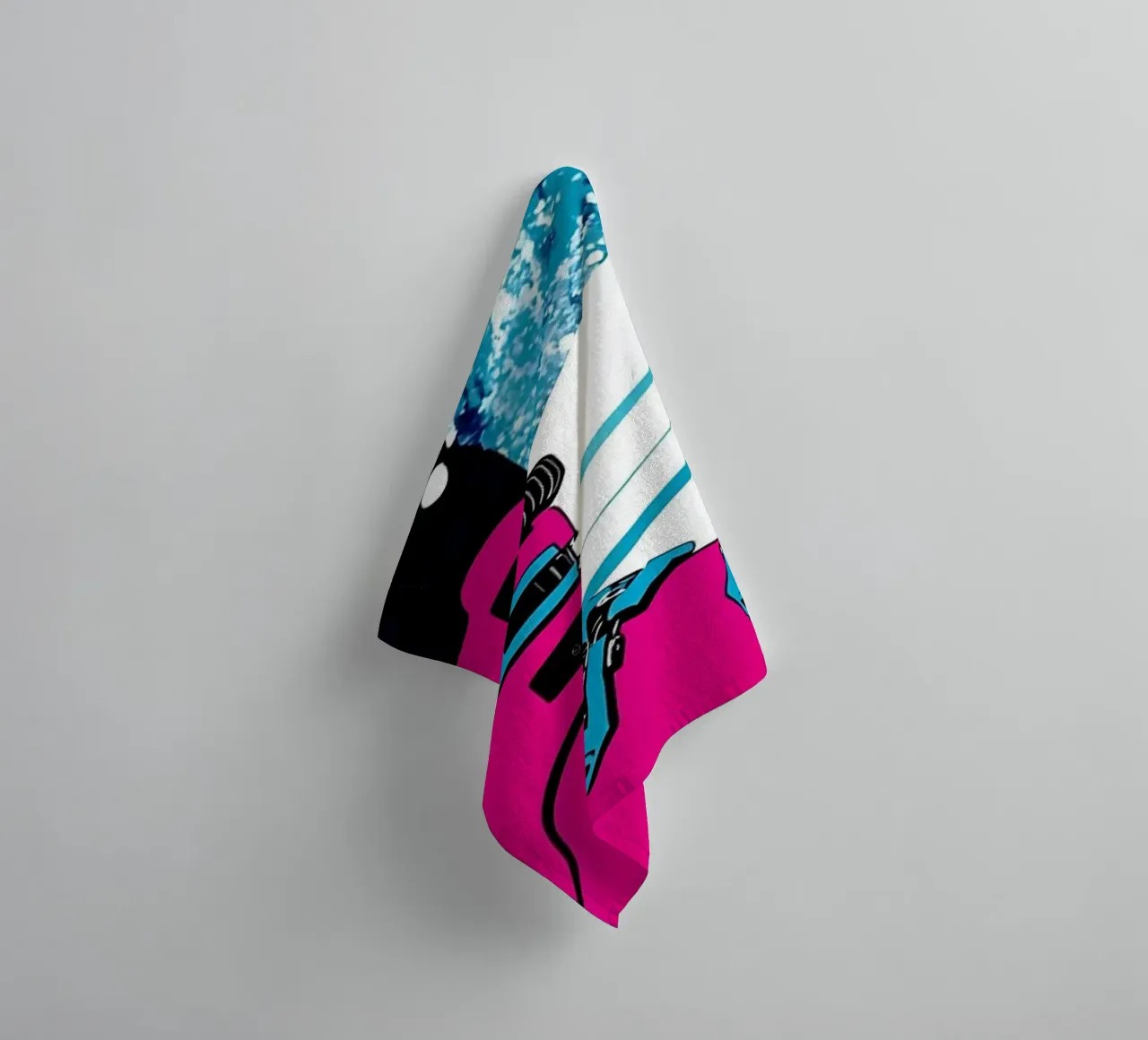 Skiboot - Pop Art Handtuch von ColorCrash Gallery