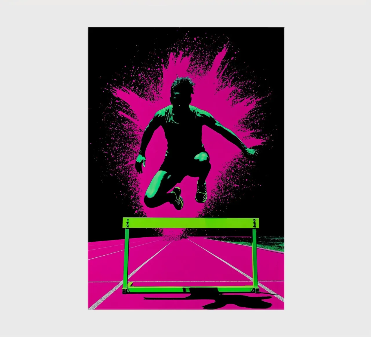 Hurdling - Pop Art notebook by ColorCrash Gallery