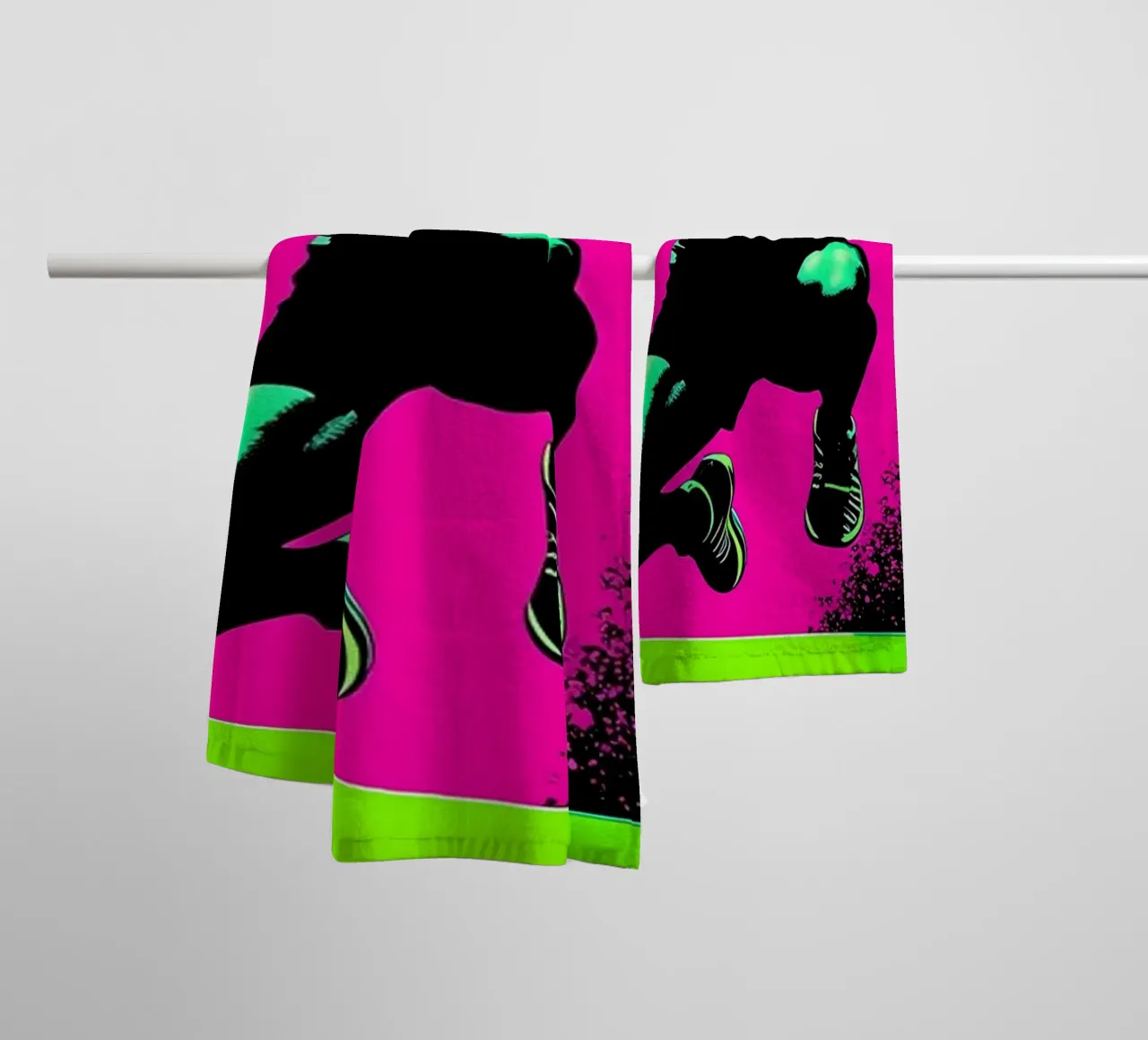 Hurdling - Pop Art towel by ColorCrash Gallery