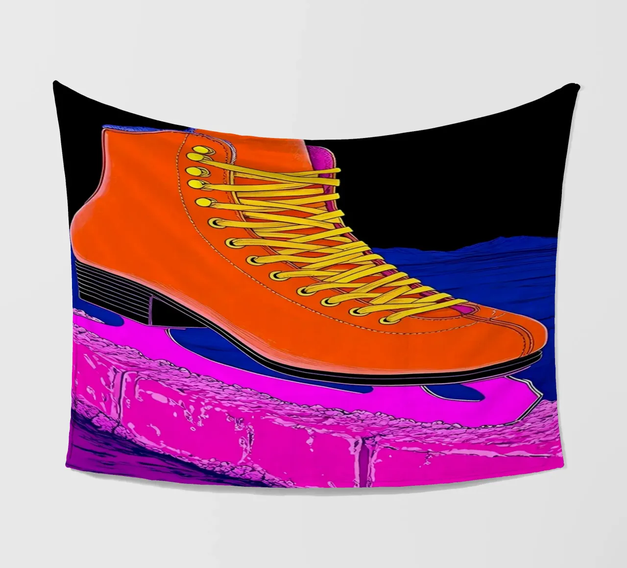 Ski Boots On Ice - Pop Art fleece blanket by ColorCrash Gallery