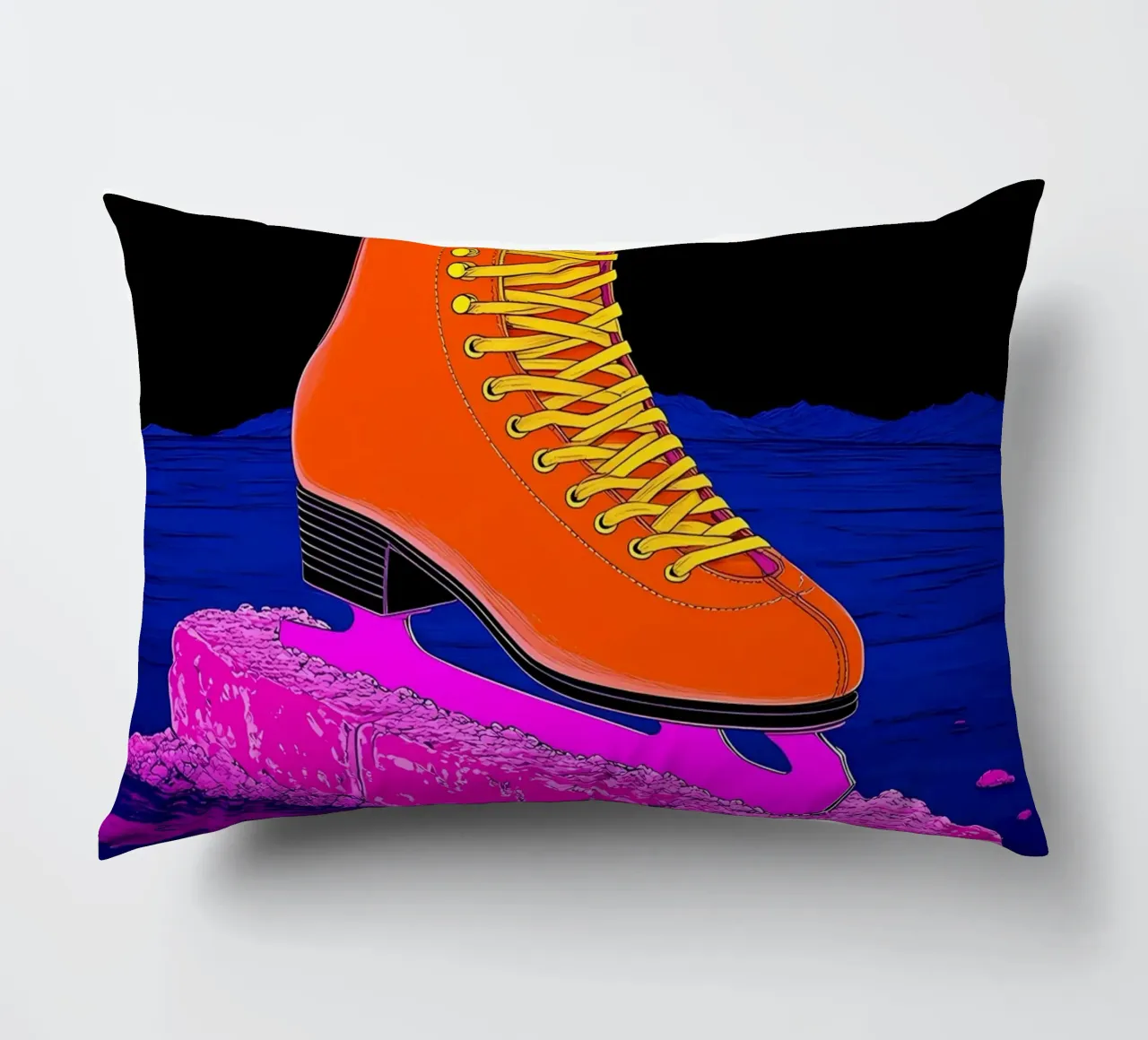 Scarponi da sci sul ghiaccio - Pop Art cuscino da ColorCrash Gallery