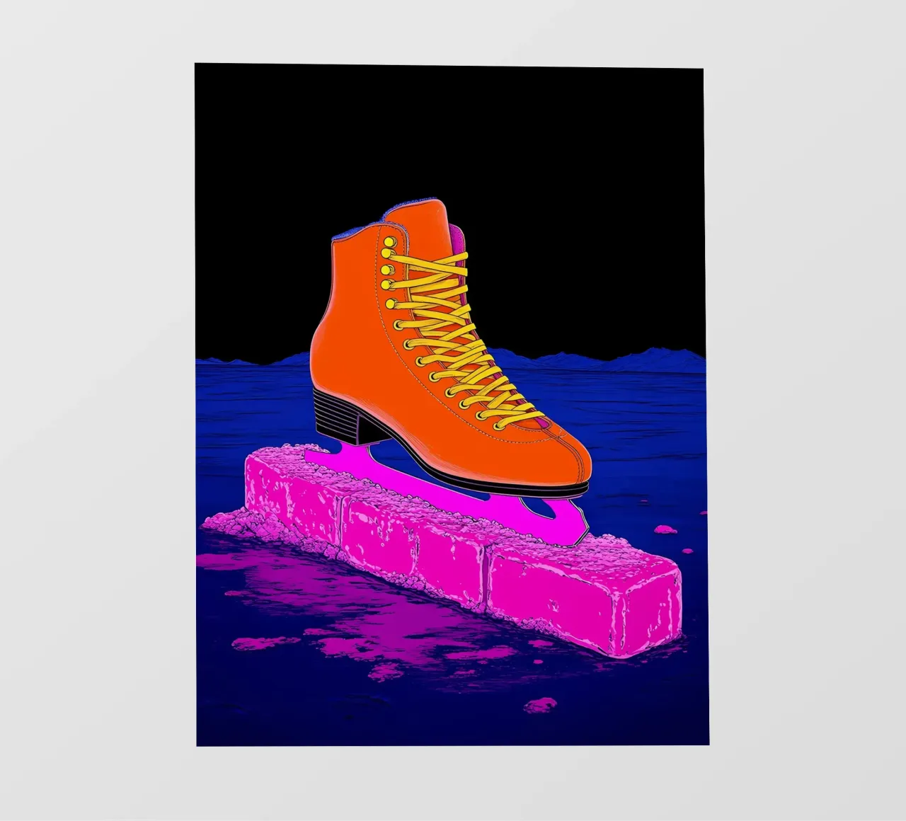 Scarponi da sci sul ghiaccio - Pop Art pellicola backlit da ColorCrash Gallery