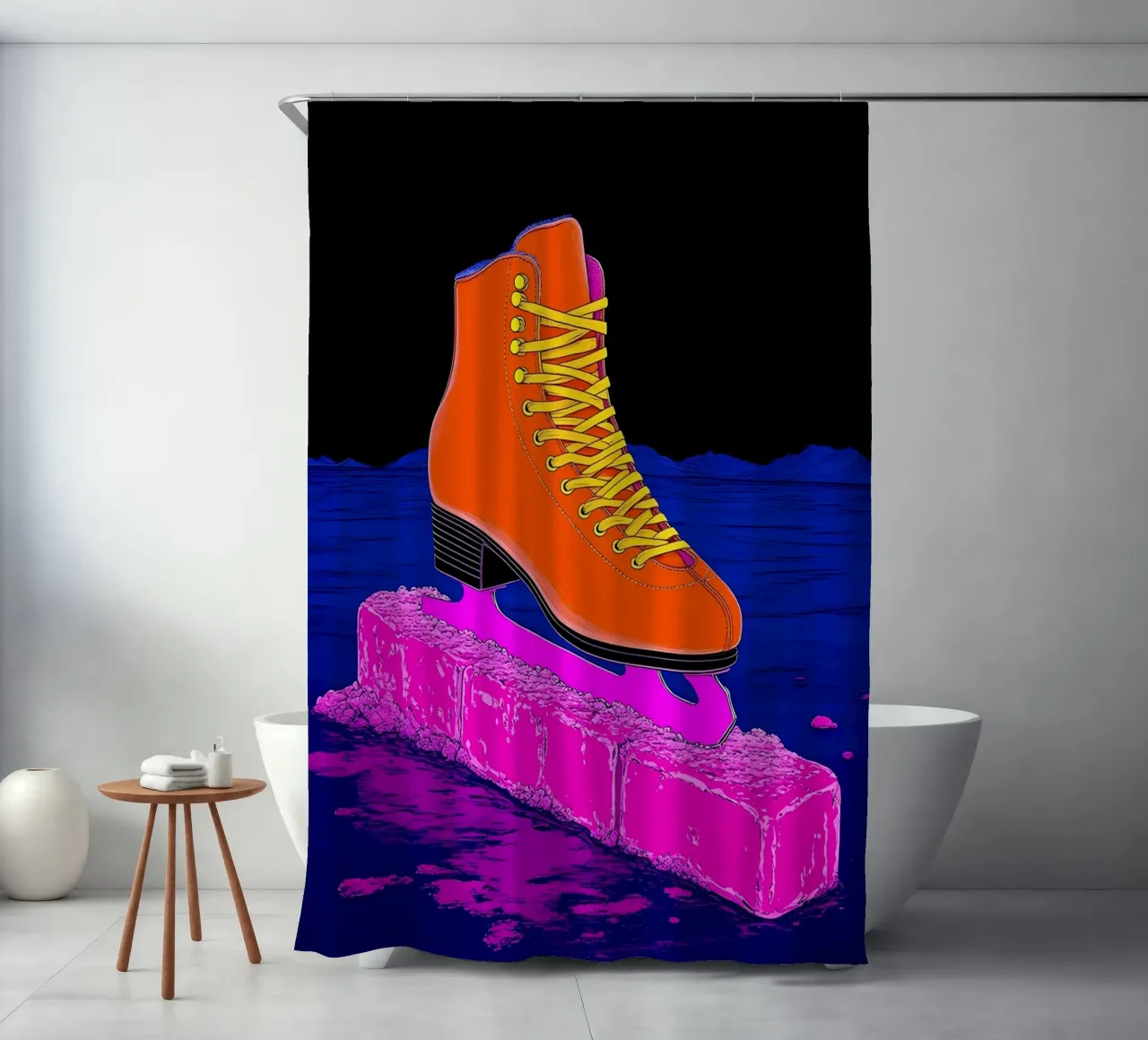Ski Boots On Ice - Pop Art shower curtain by ColorCrash Gallery