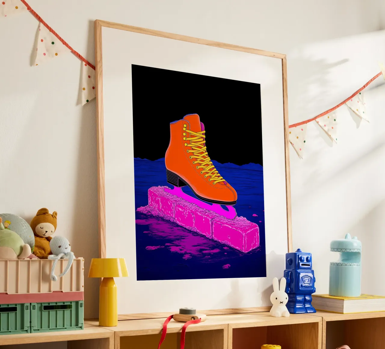 Ski Boots On Ice - Pop Art poster by ColorCrash Gallery