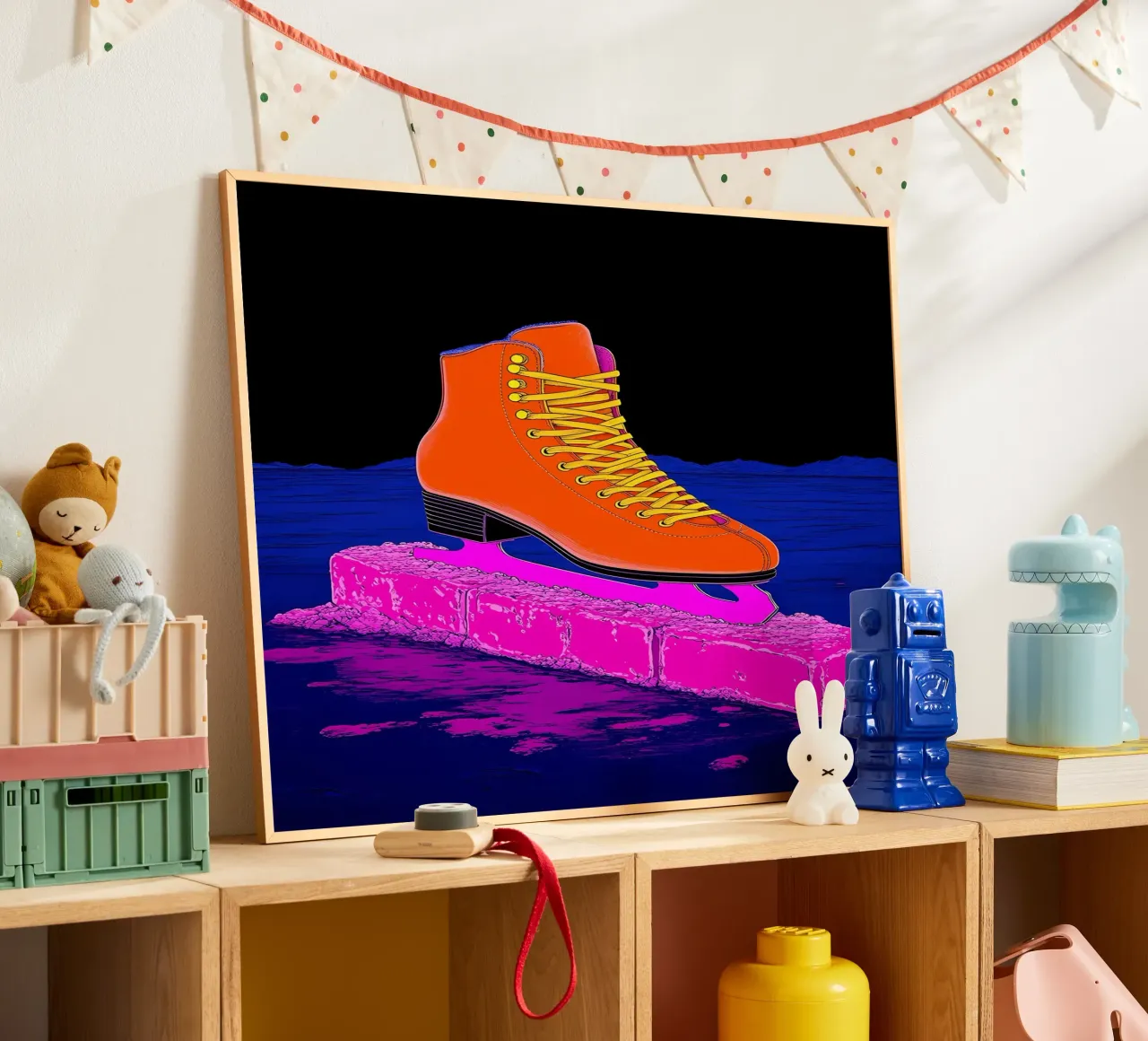 Ski Boots On Ice - Pop Art poster by ColorCrash Gallery