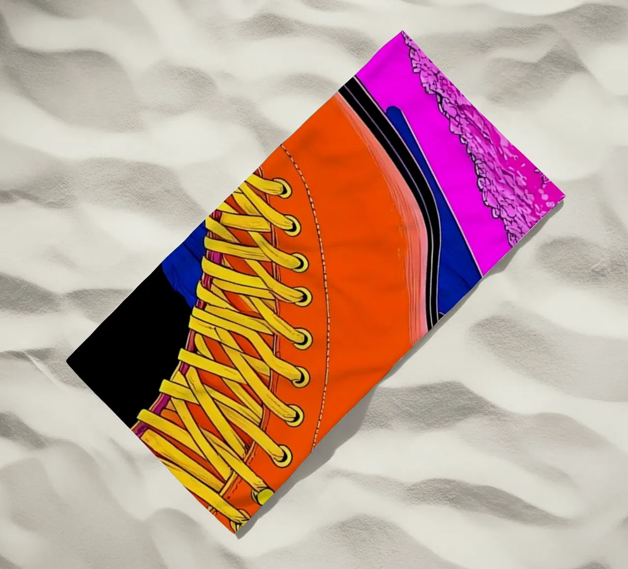 Scarponi da sci sul ghiaccio - Pop Art telo mare da ColorCrash Gallery