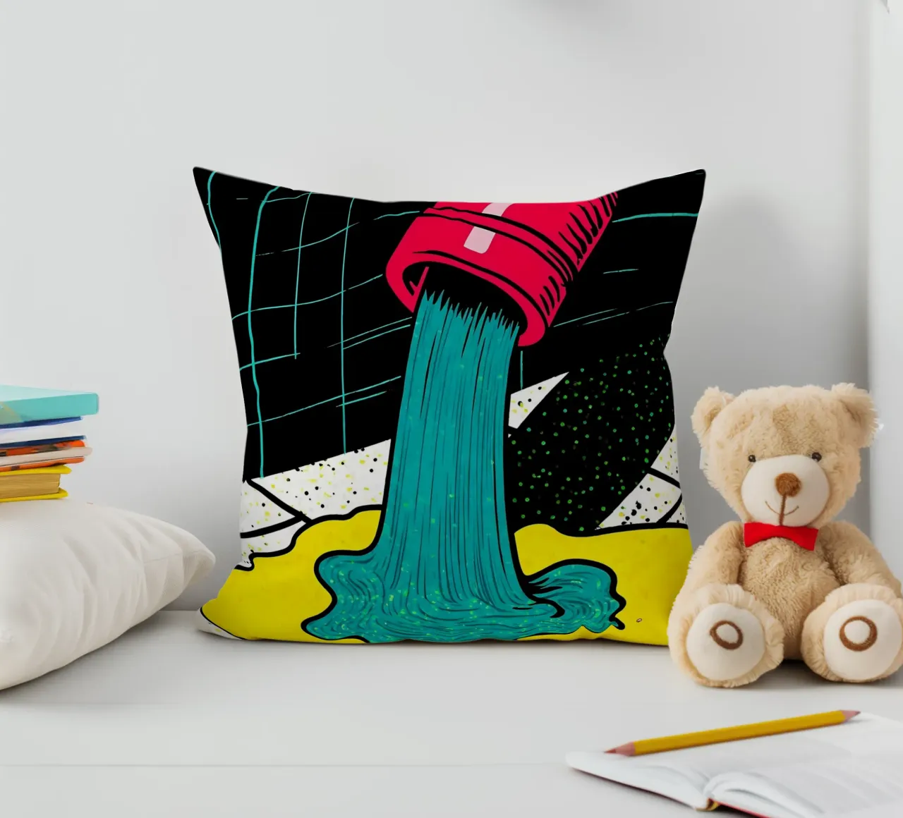 Calcestruzzo fluente - Pop Art cuscino da ColorCrash Gallery