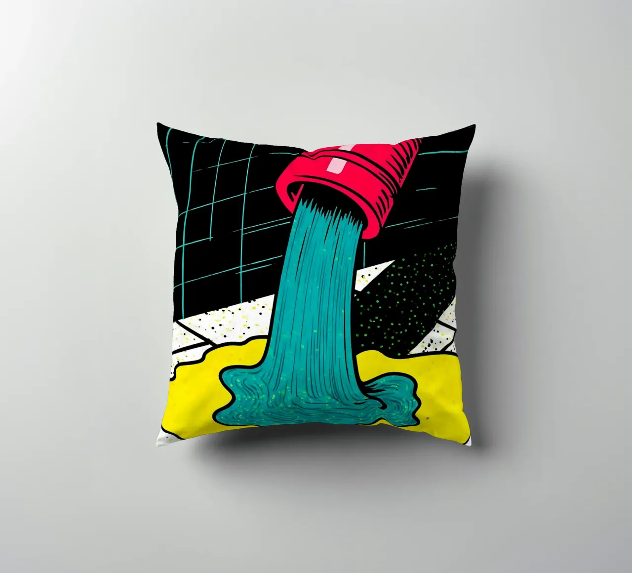 Calcestruzzo fluente - Pop Art cuscino da ColorCrash Gallery