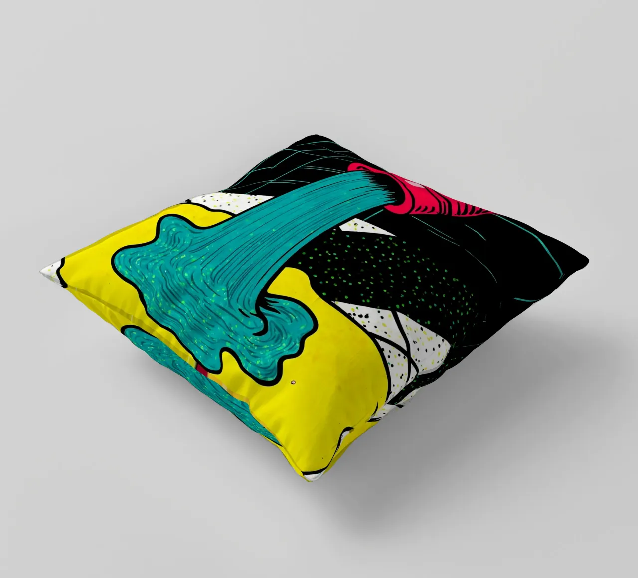 Calcestruzzo fluente - Pop Art cuscino da ColorCrash Gallery