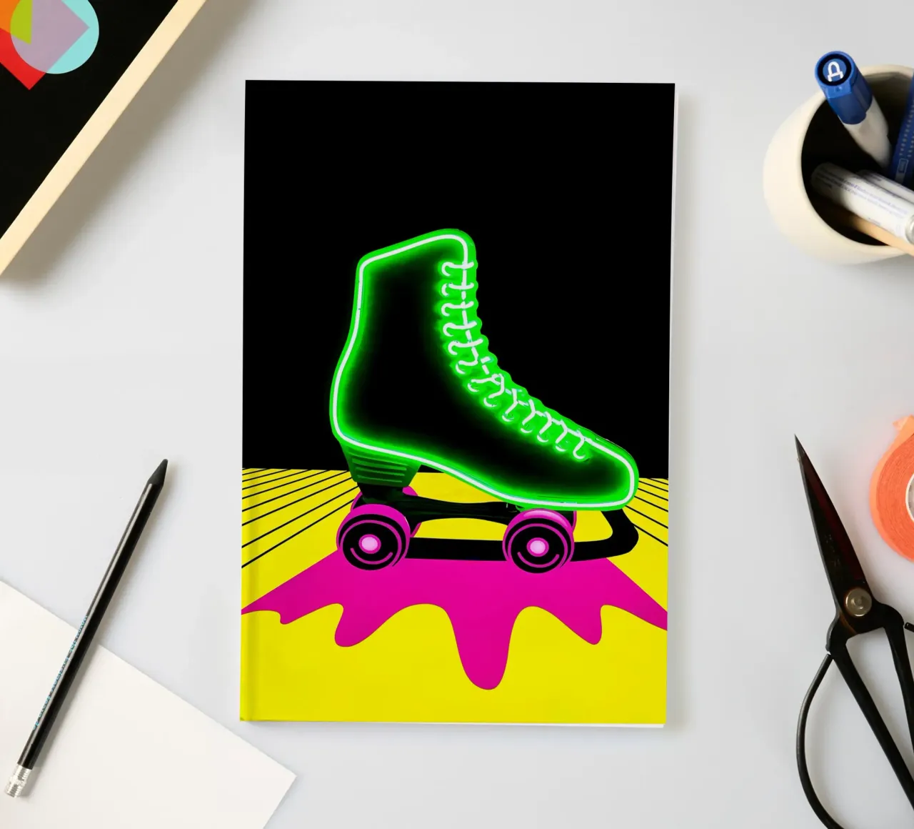 Roller Skate - Pop Art notebook by ColorCrash Gallery