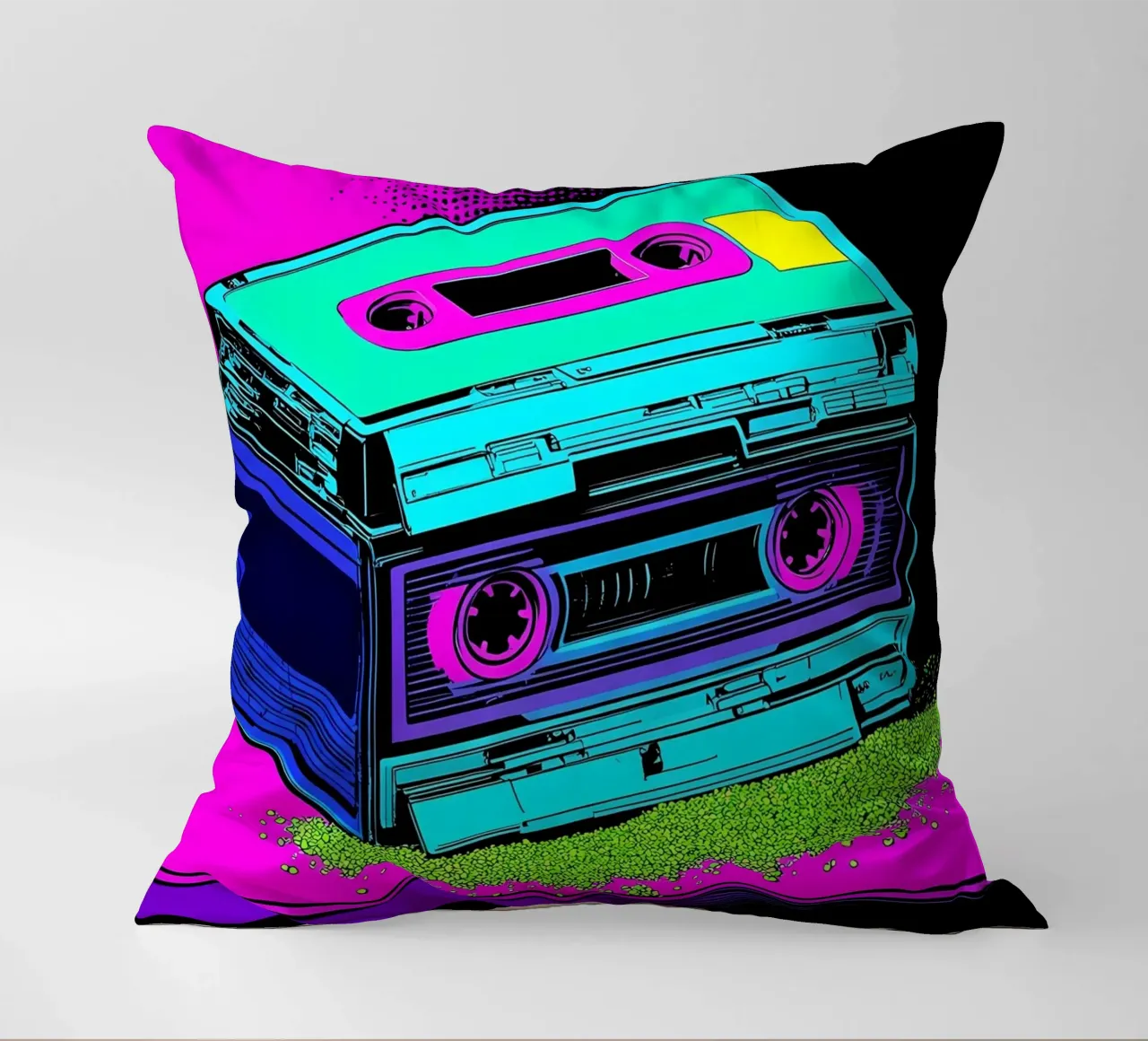 Nastro a cassetta - Pop Art cuscino da ColorCrash Gallery