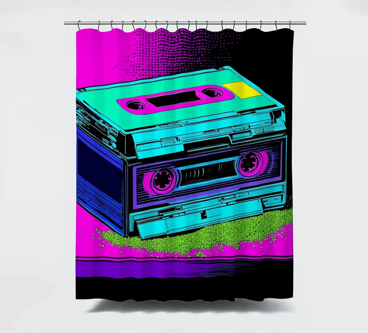 Nastro a cassetta - Pop Art tenda da doccia da ColorCrash Gallery