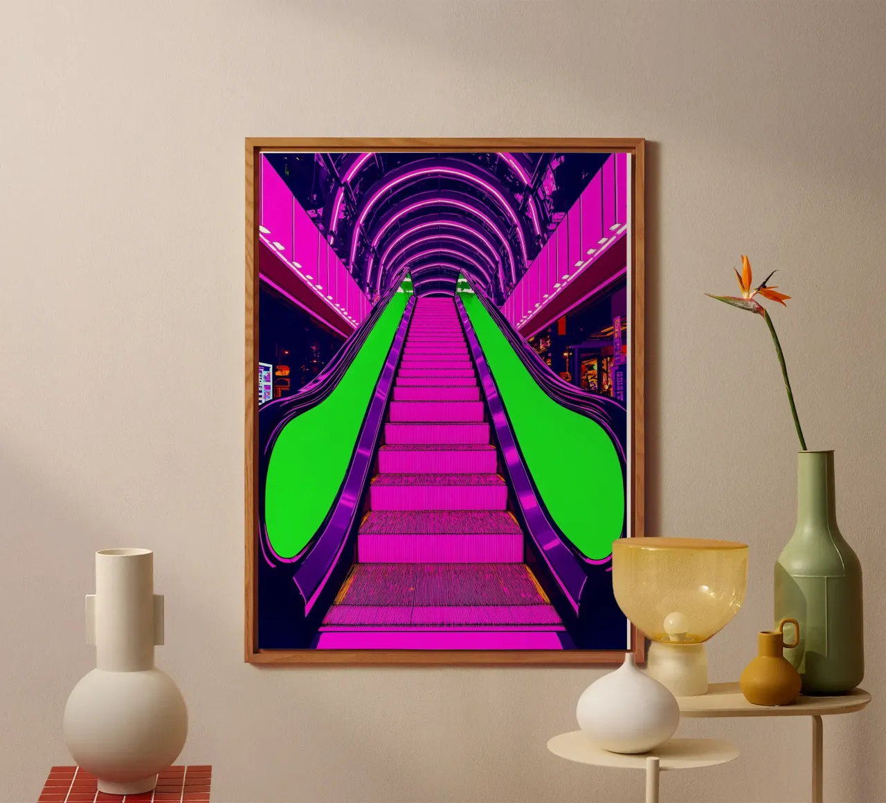 Scala mobile - Pop Art alluminio dibond da ColorCrash Gallery