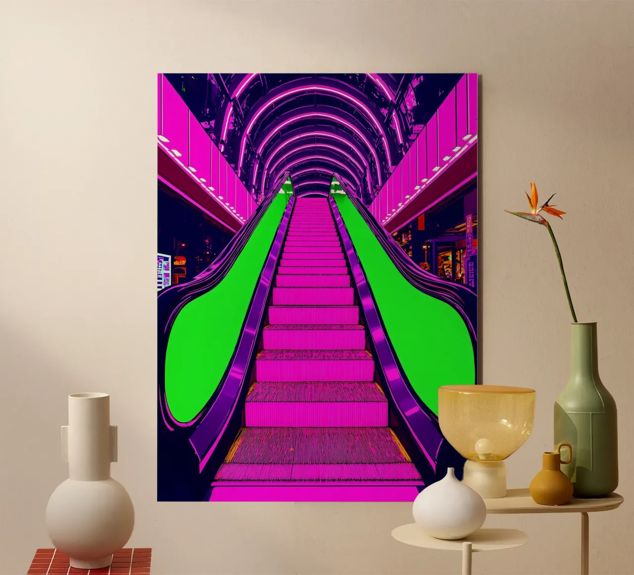 Scala mobile - Pop Art alluminio dibond da ColorCrash Gallery