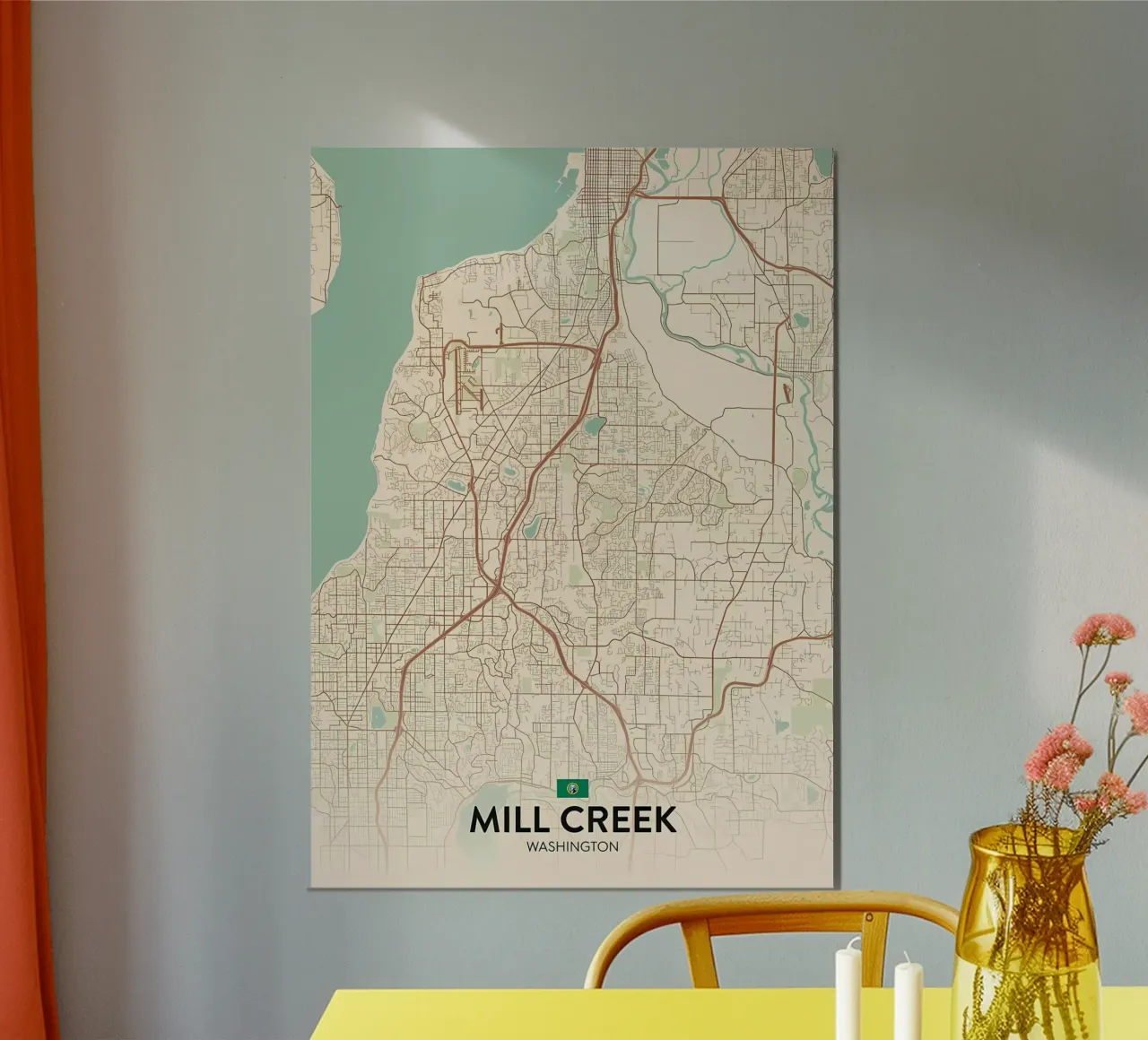 Mill Creek WA poster con telaio in plastica da Jacob W MICKELSON