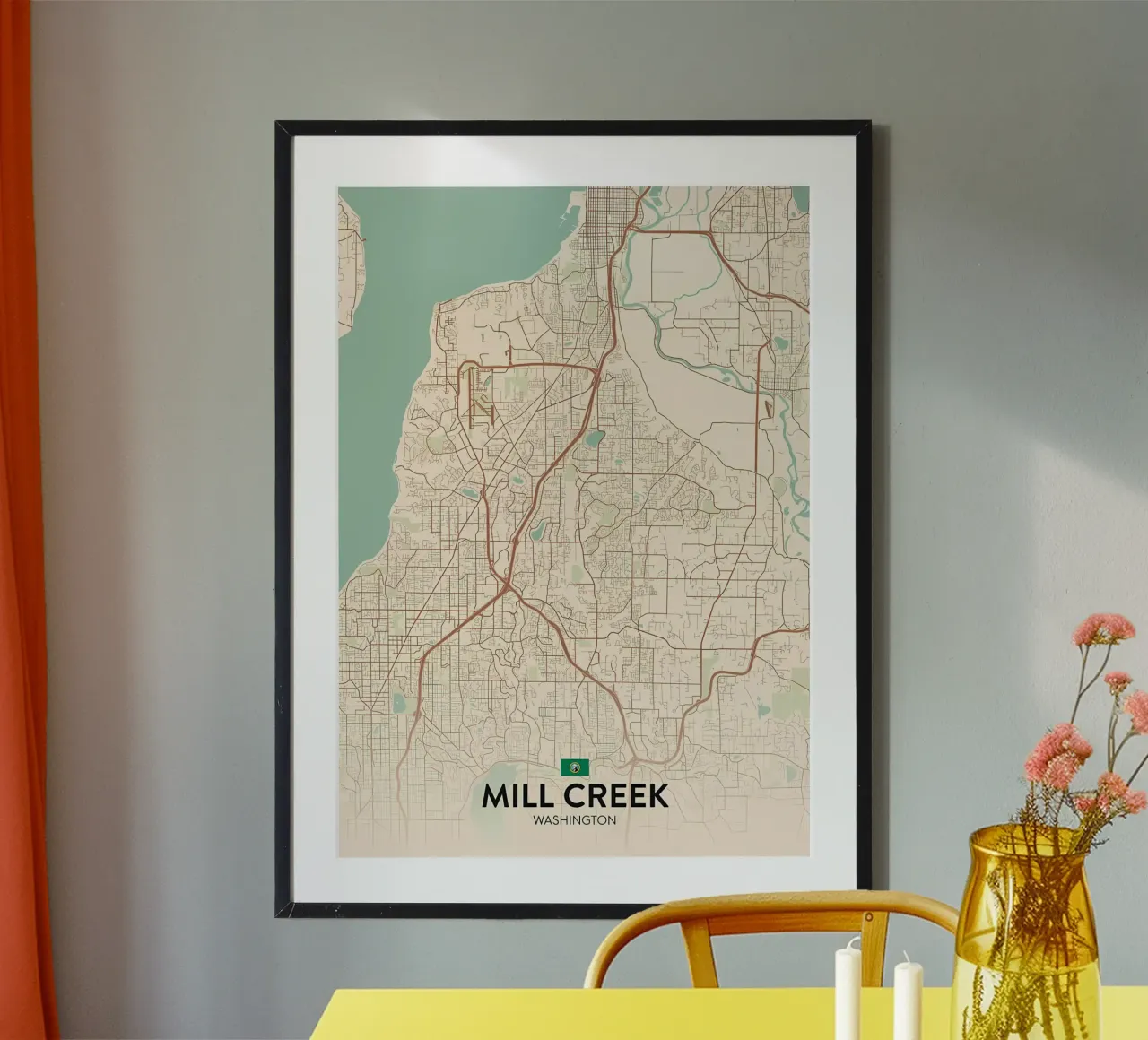 Mill Creek WA poster con telaio in plastica da Jacob W MICKELSON