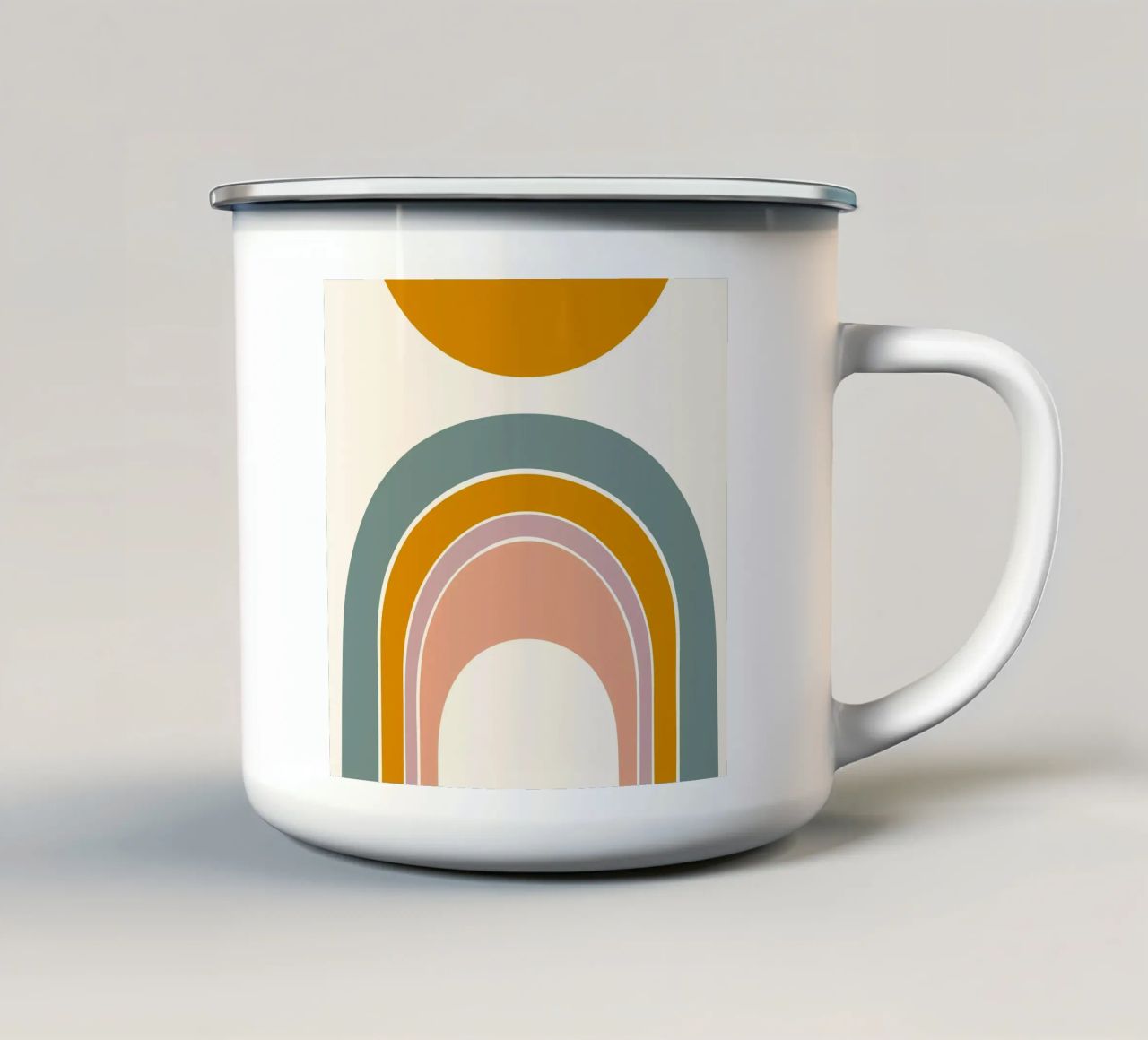 Sole e arcobaleno tazza in smalto da nicigabrieldesigns
