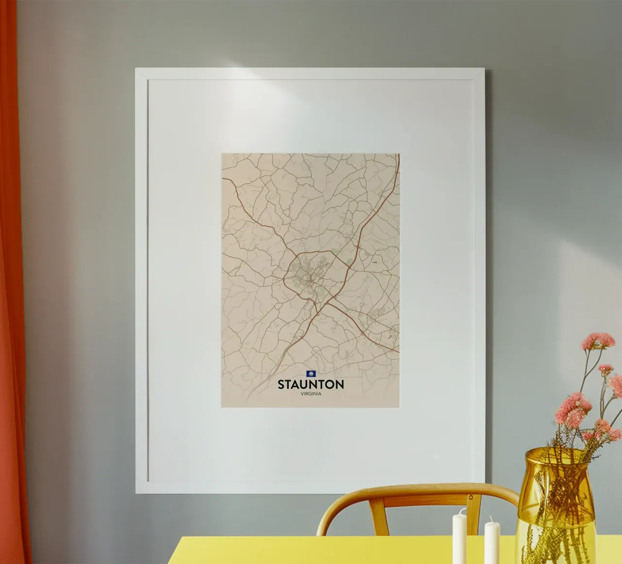 Staunton VA poster con telaio in alluminio da Jacob W MICKELSON