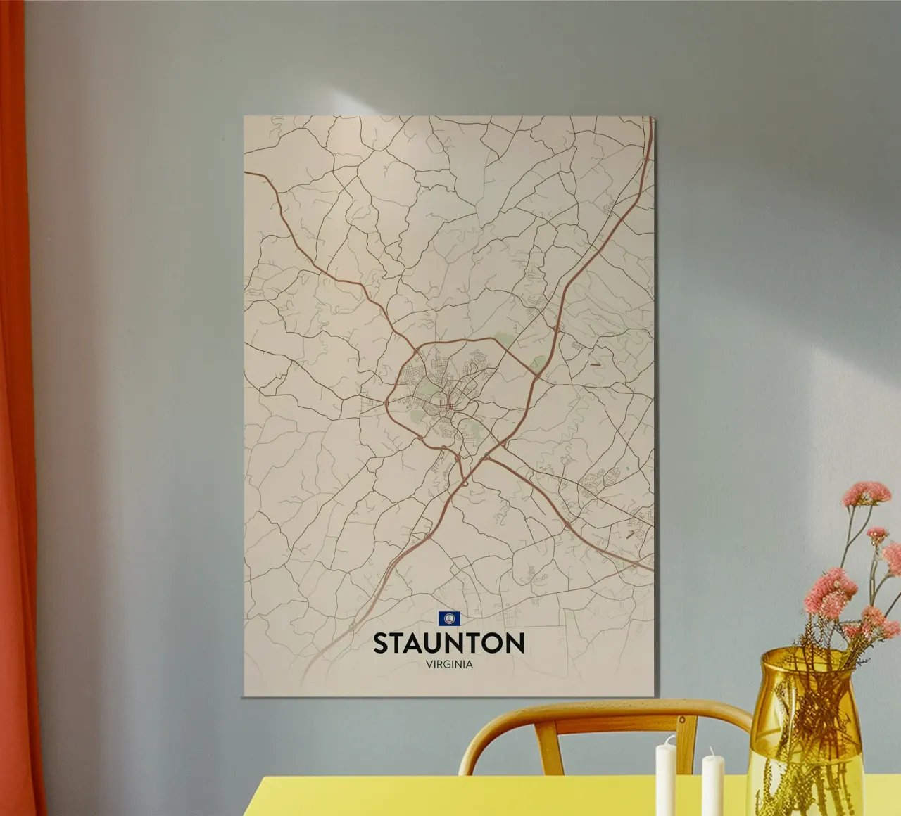 Staunton VA poster con telaio in alluminio da Jacob W MICKELSON