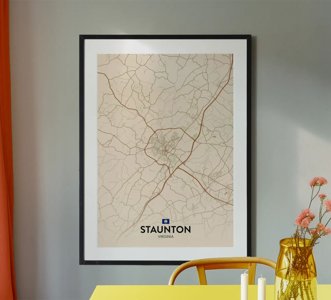 Staunton VA poster con telaio in alluminio da Jacob W MICKELSON