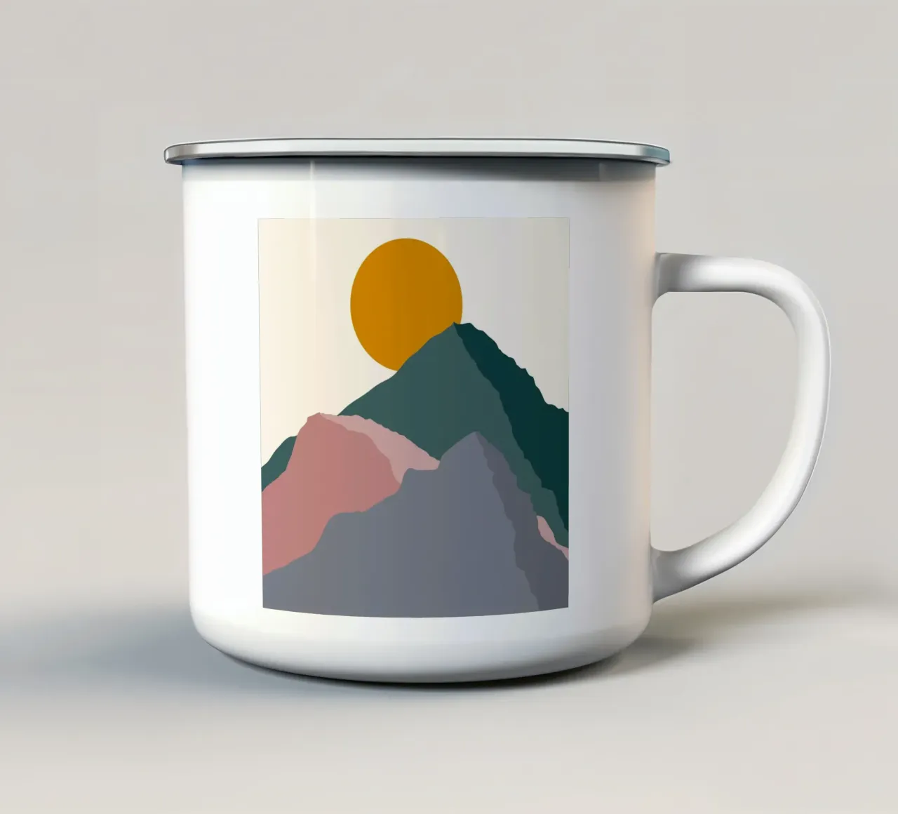 Montagne del tramonto tazza in smalto da nicigabrieldesigns