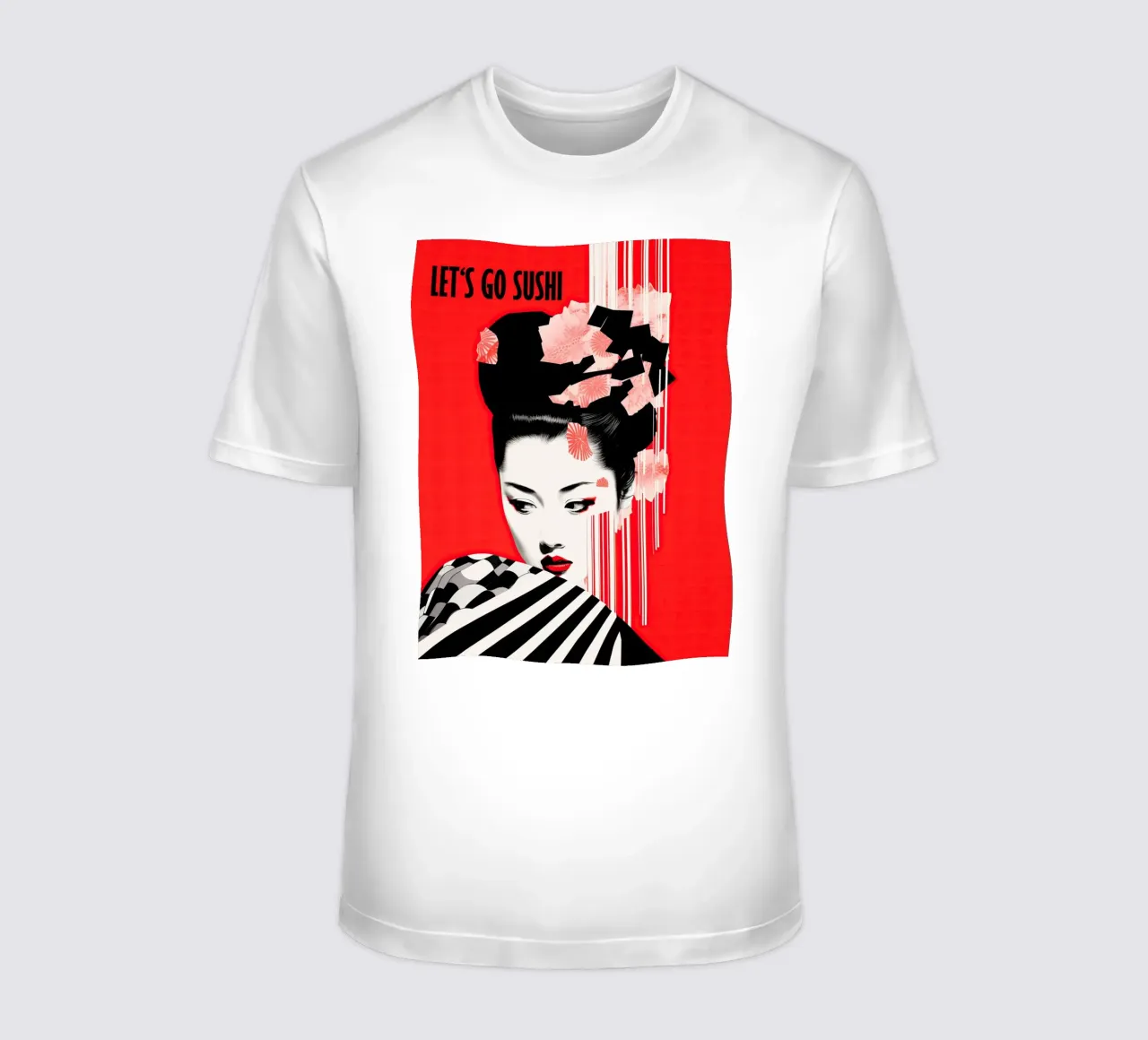 Let's Go Sushi | Poster di sushi per la cucina t-shirt da Autofocus