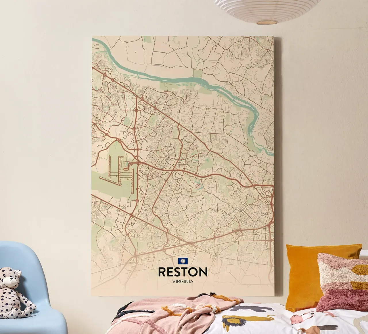 Reston VA canvas met Baklijst van Jacob W MICKELSON