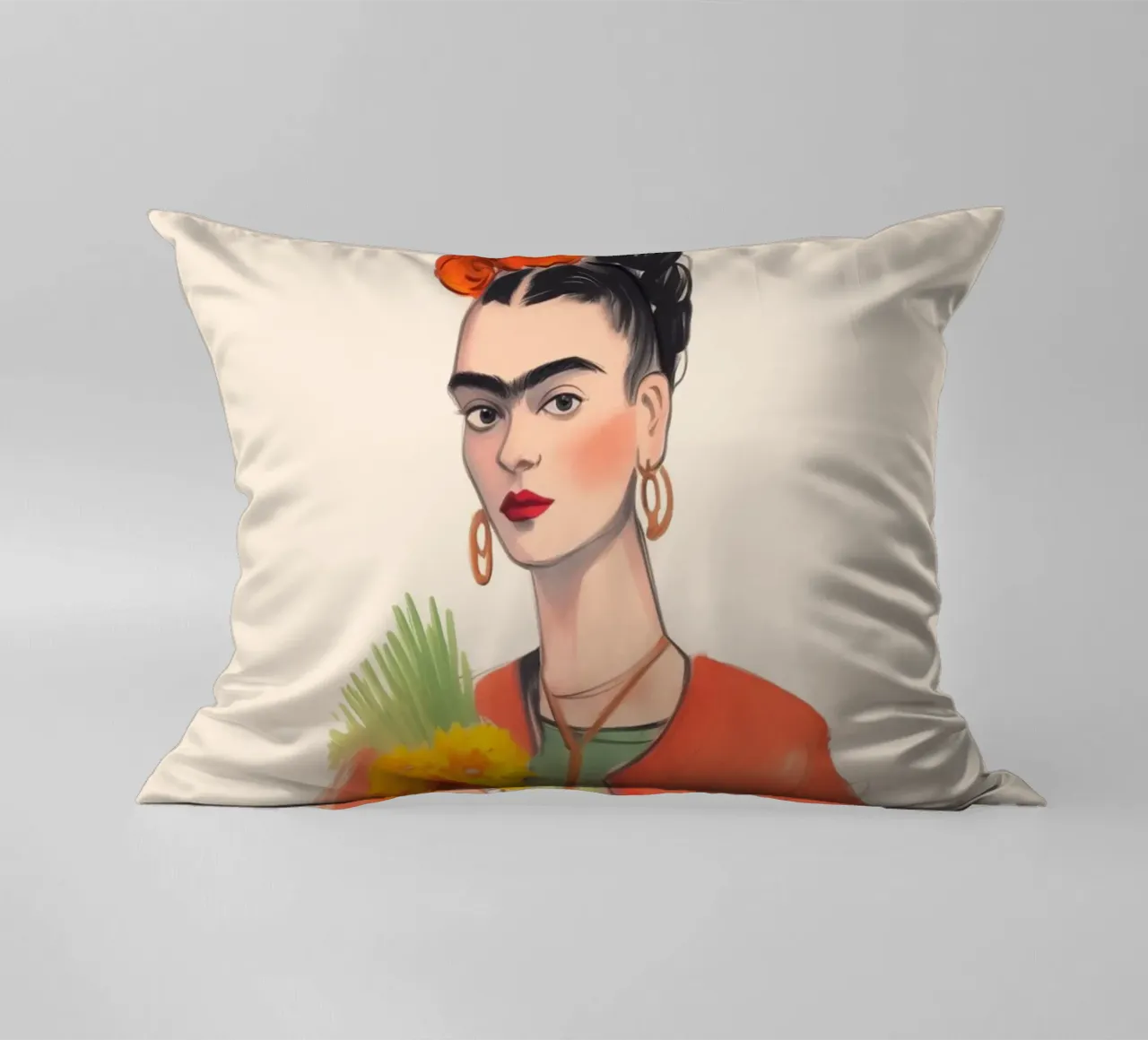 Bouquet di fiori con Frida cuscino da Carinaprint