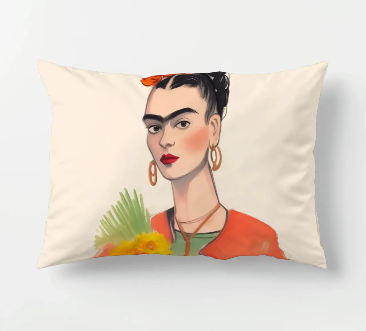 Bouquet di fiori con Frida cuscino da Carinaprint