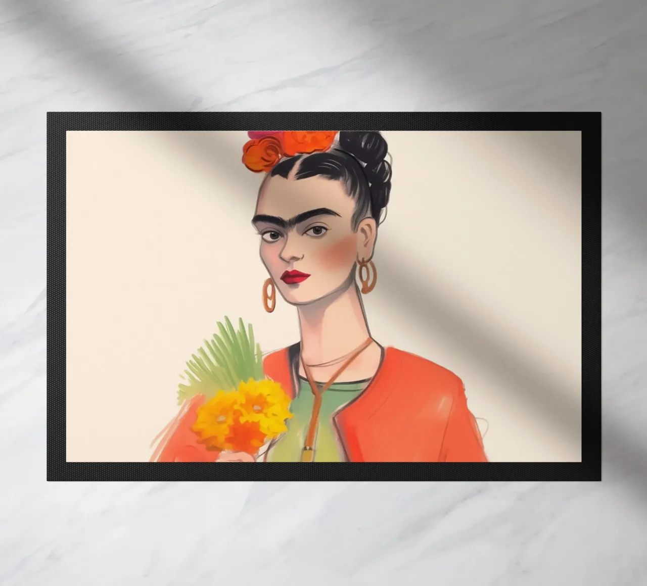 Bouquet di fiori con Frida zerbino da Carinaprint